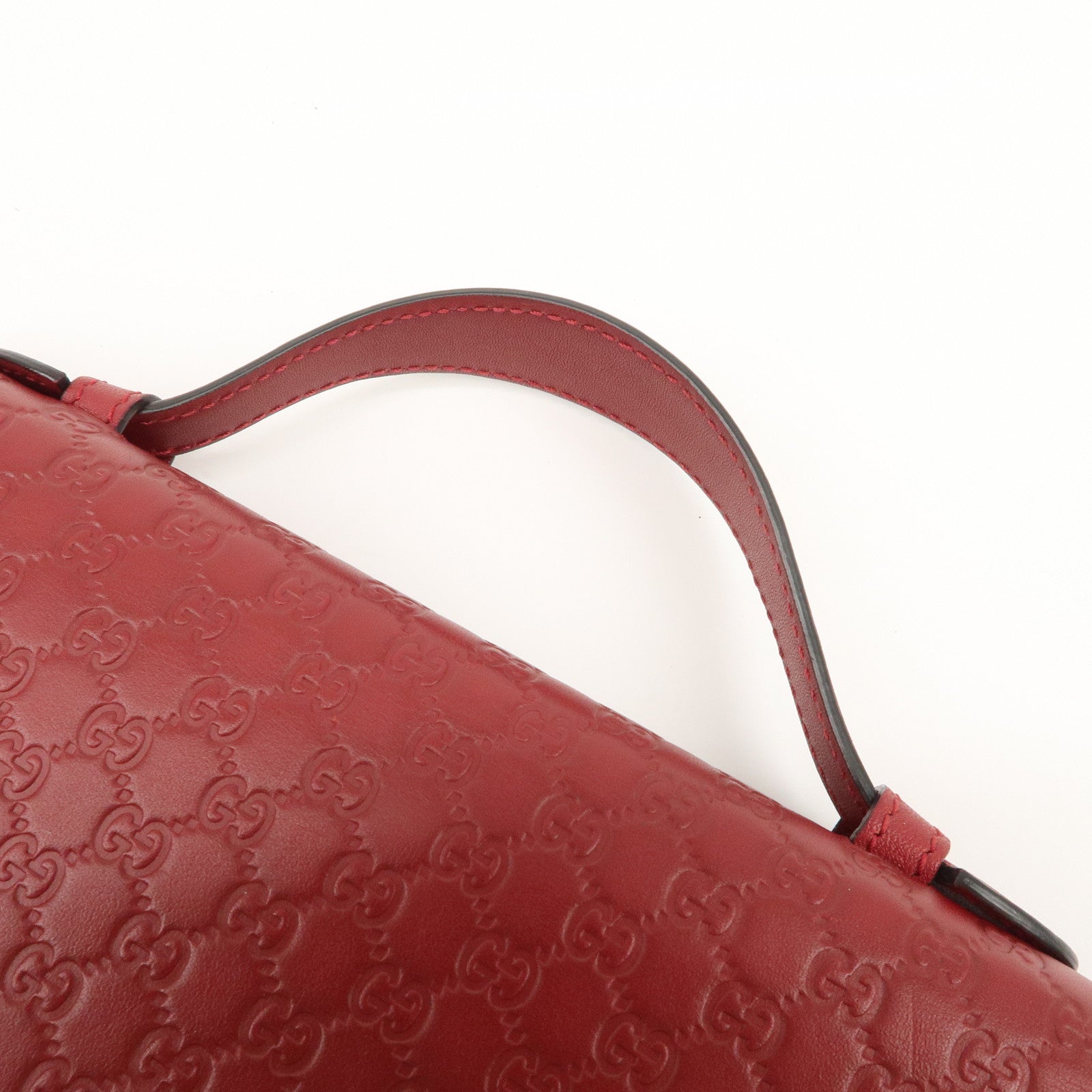 GUCCI Micro Guccissima Leather Travel Case Clutch Bag Red 544250 Used