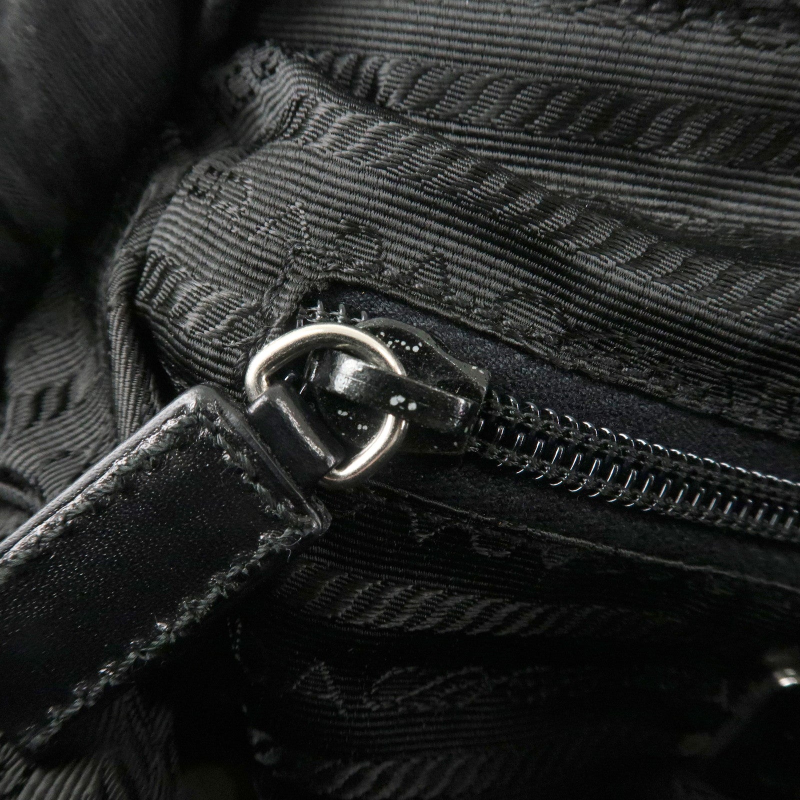 PRADA Triangle Logo Nylon Leather Tote Bag Shoulder Bag B11093 Used