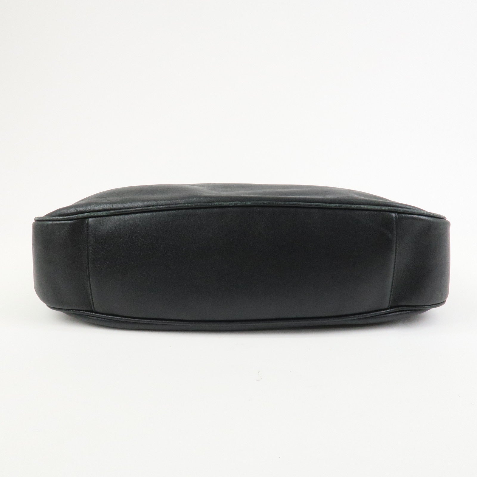 GUCCI Bamboo Leather 2Way Hand Bag Shoulder Bag Black 001郢晢スサ2852