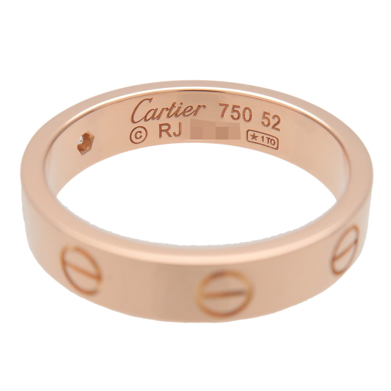 Cartier Mini Love 1P Diamond Ring K18 750PG Rose Gold #52 US6 EU52