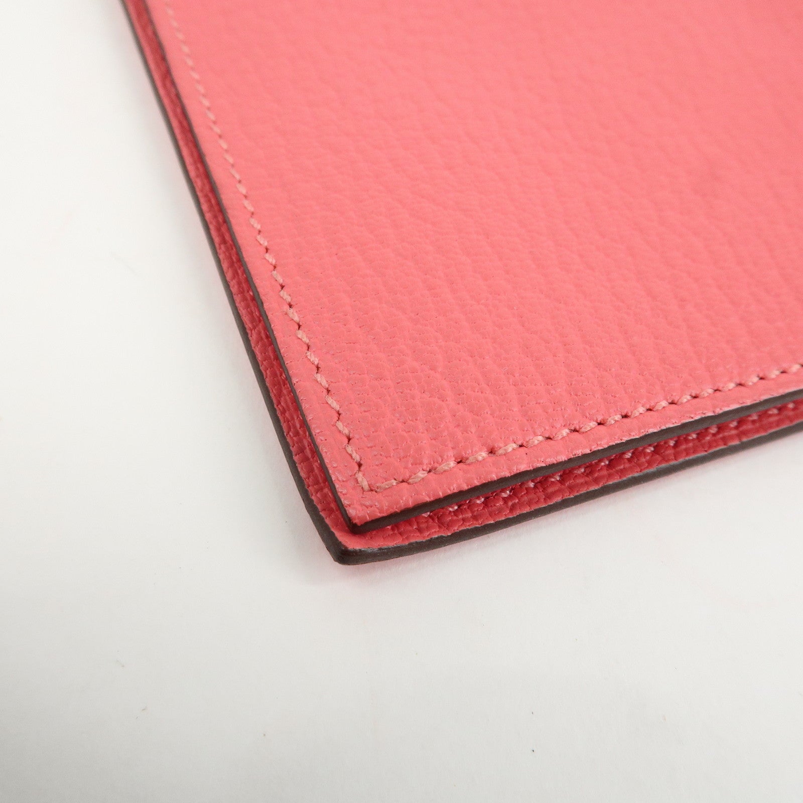 HERMES Leather Agenda PM Planner Cover 笆。X Stamped Rose Azalee Used