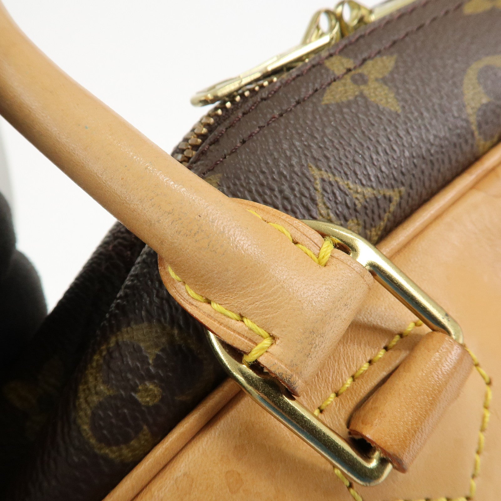 Louis Vuitton Leather Canvas Monogram Deauville Hand Bag M47270 Used