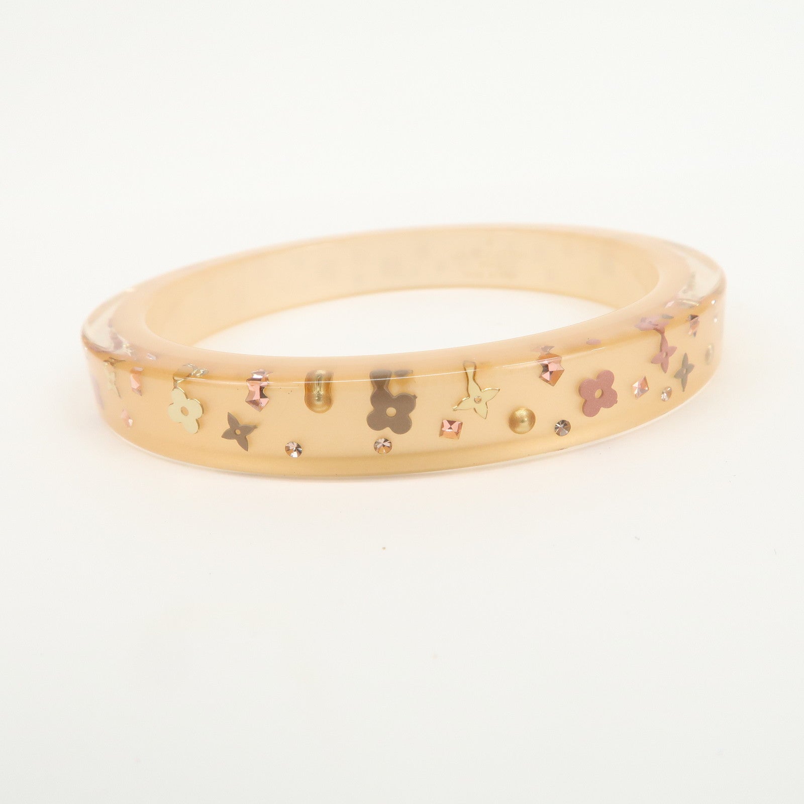 Louis Vuitton Inclusion Bracelet Bangle M Clear Pink Beige M67090