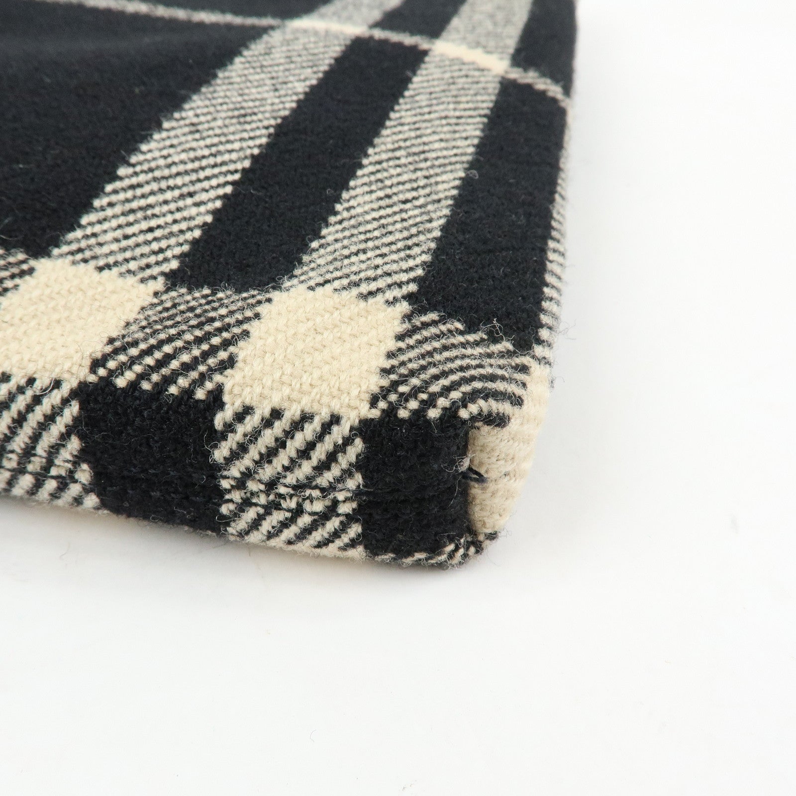 BURBERRY Plaid Wool Leather Shoulder Bag Crossbody Bag Black
