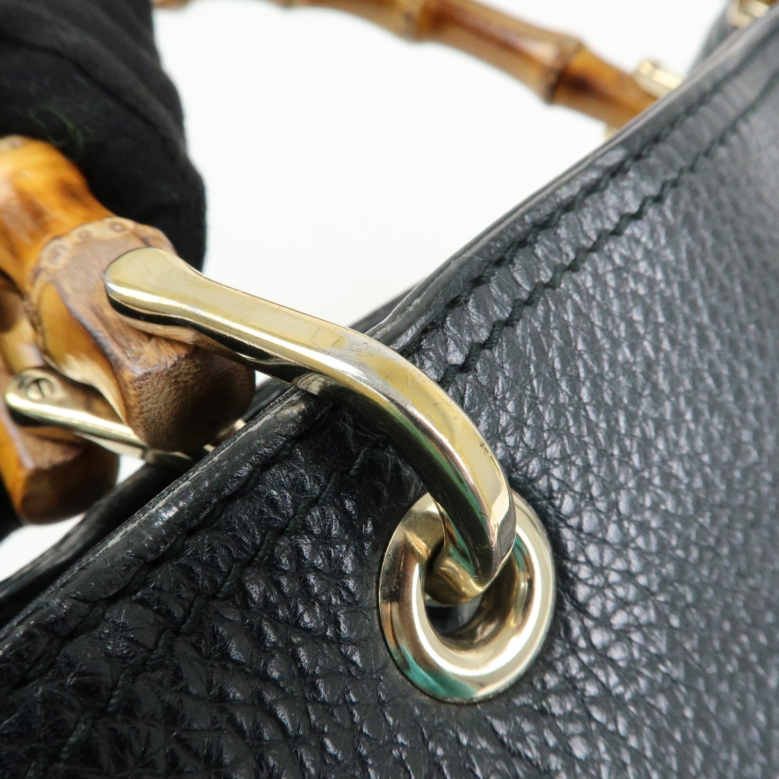 GUCCI Bamboo Shopper Medium Leather 2Way Hand Shoulder Bag 323660