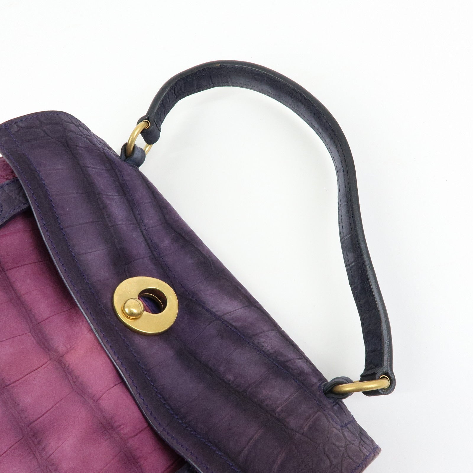 SAINT LAURENT PARIS Muse Two Suede Leather 2way Bag Purple Pink