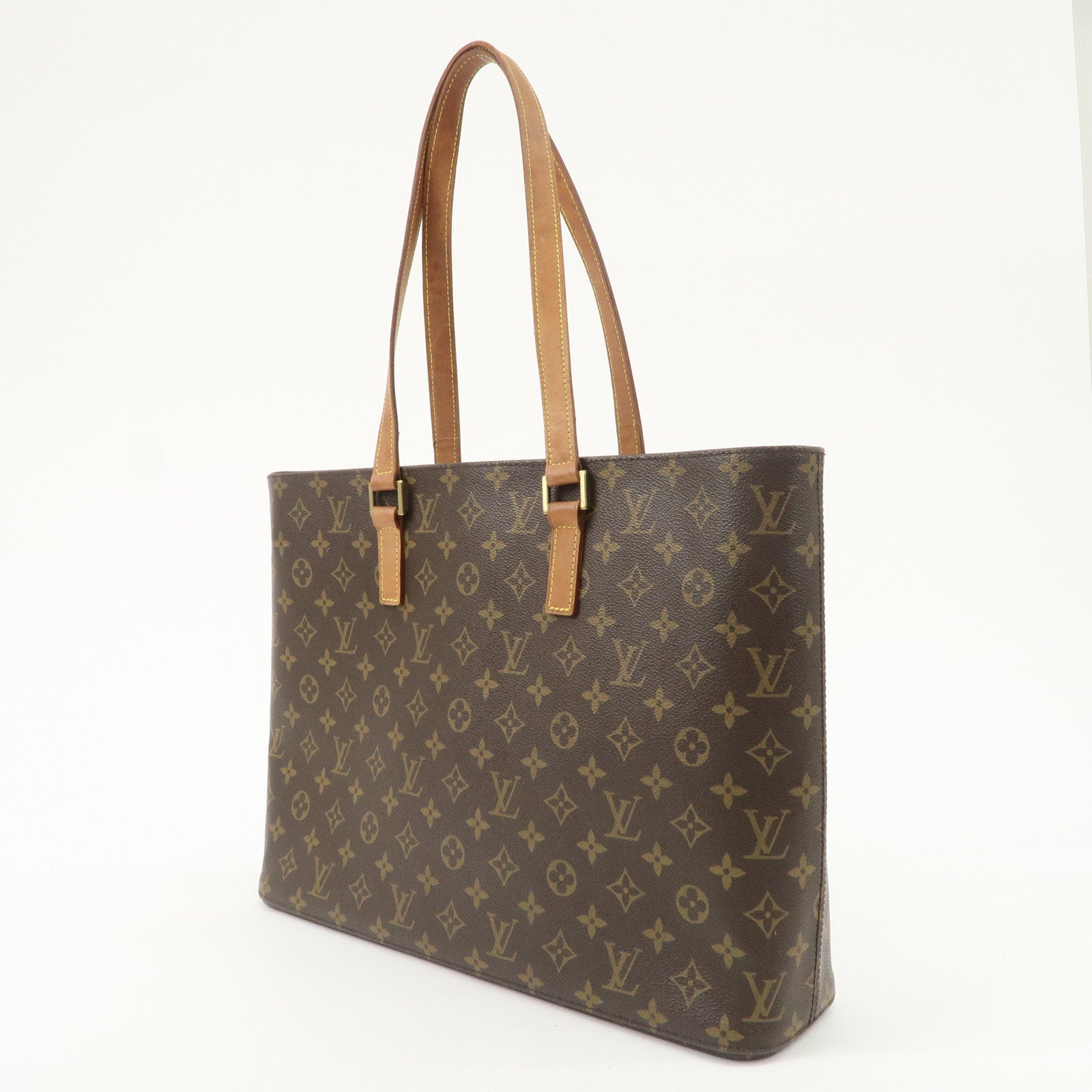 Louis Vuitton Monogram Luco Tote Bag Hand Bag Brown M51155 Used
