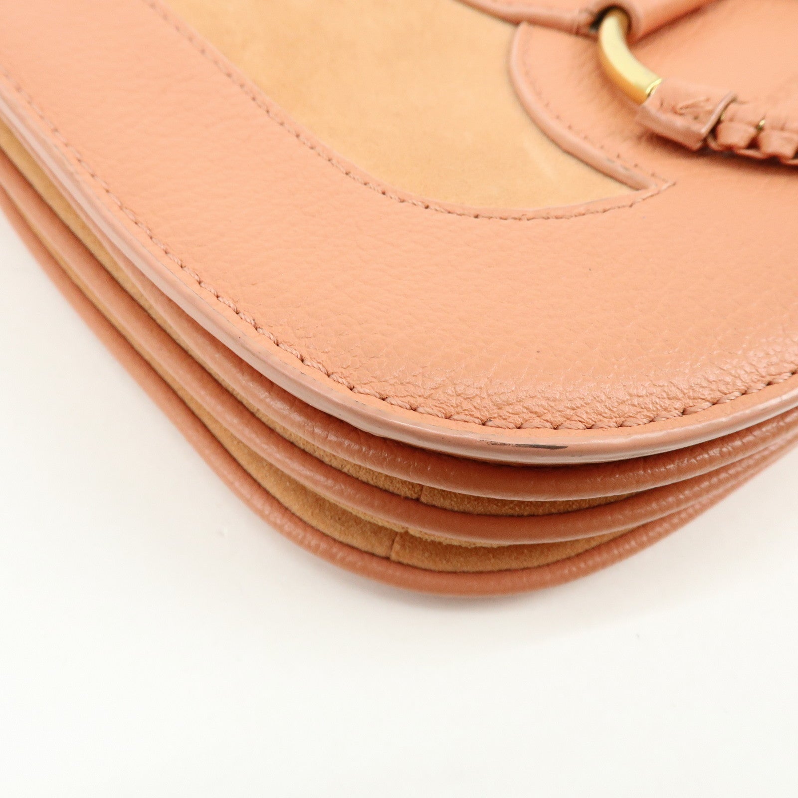 Chloe See By Chloe Joan Suede Leather Shoulder Crossbody Bag Pink