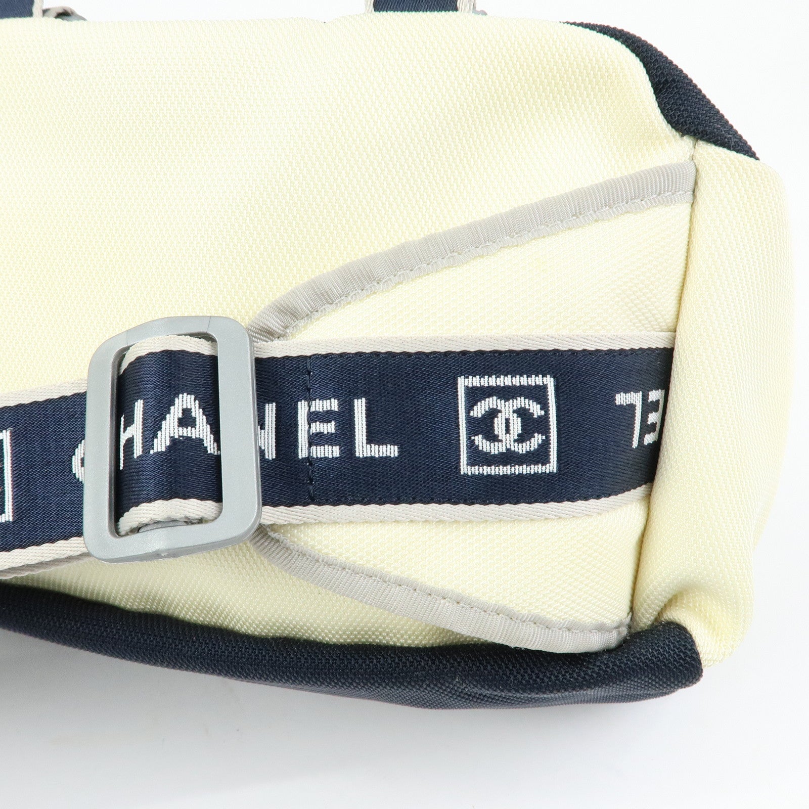 CHANEL Sportline Nylon 2Way Bag Hand Bag Navy Ivory A27892