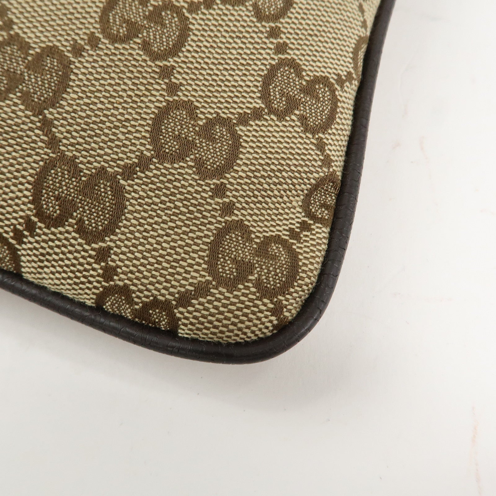 GUCCI Sherry GG Canvas Leather Shoulder Bag Beige 146309 Used