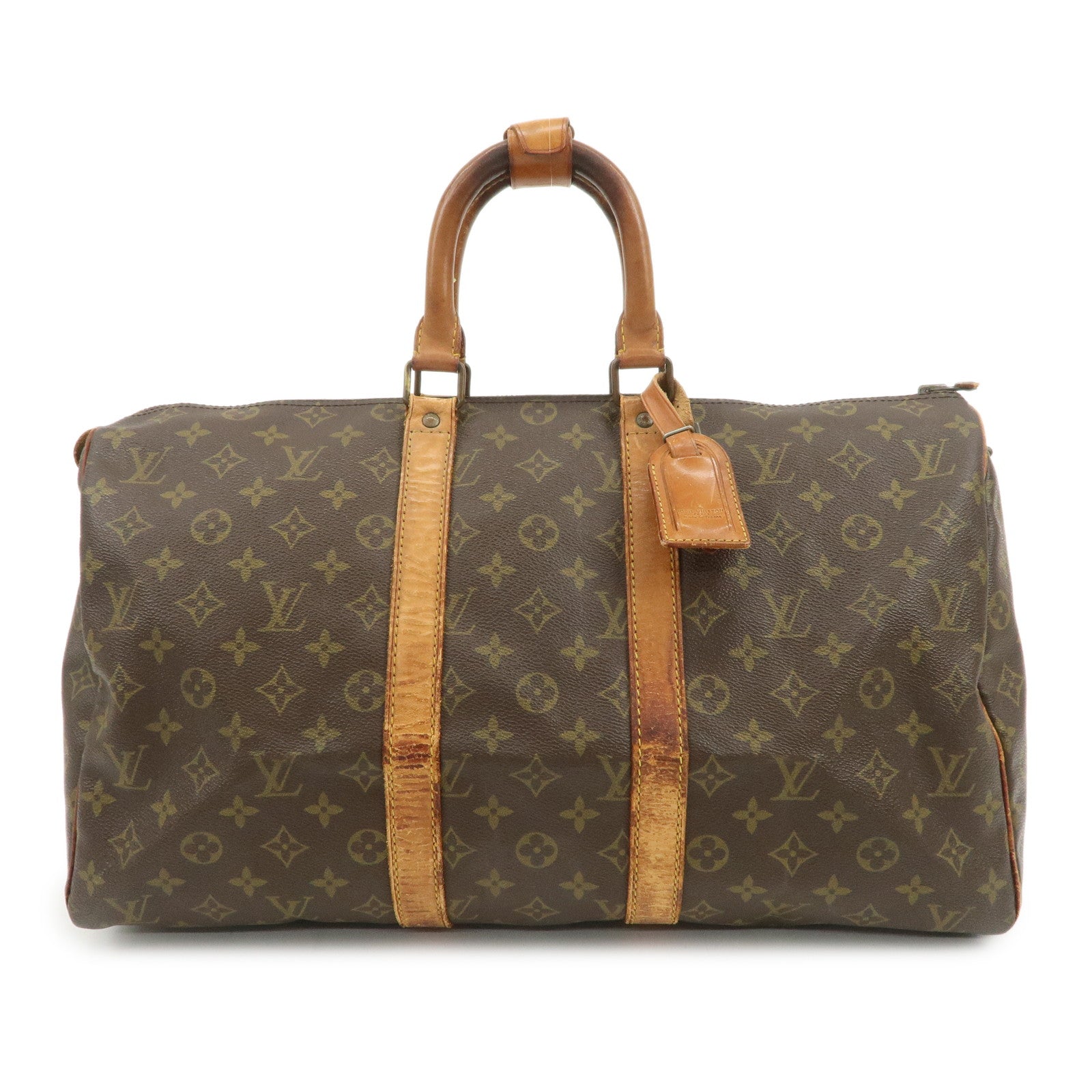 Louis Vuitton Monogram Keep All 45 Boston Bag Brown M41428