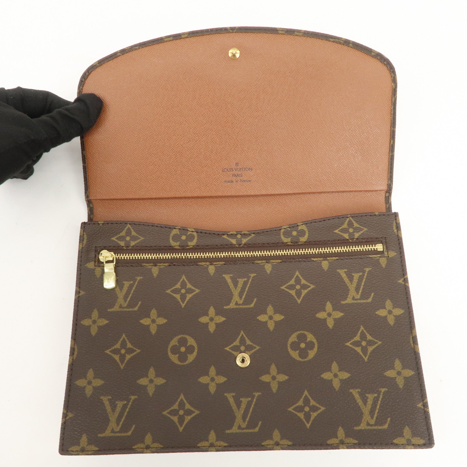 Louis Vuitton Monogram Pochette Lava 23 Clutch Bag Brown M51940
