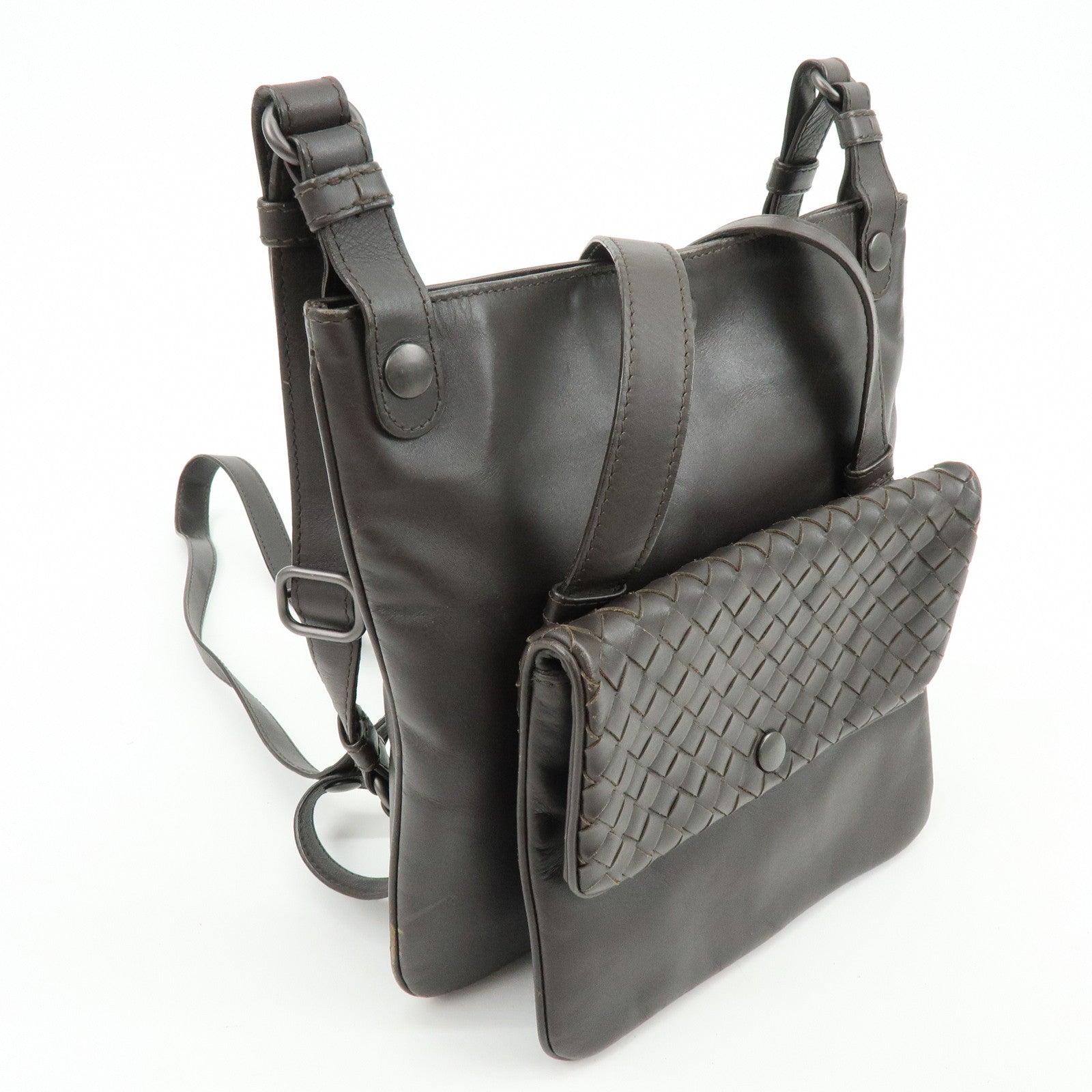 BOTTEGA VENETA Intrecciato Calf Leather Shoulder Bag Brown 273350