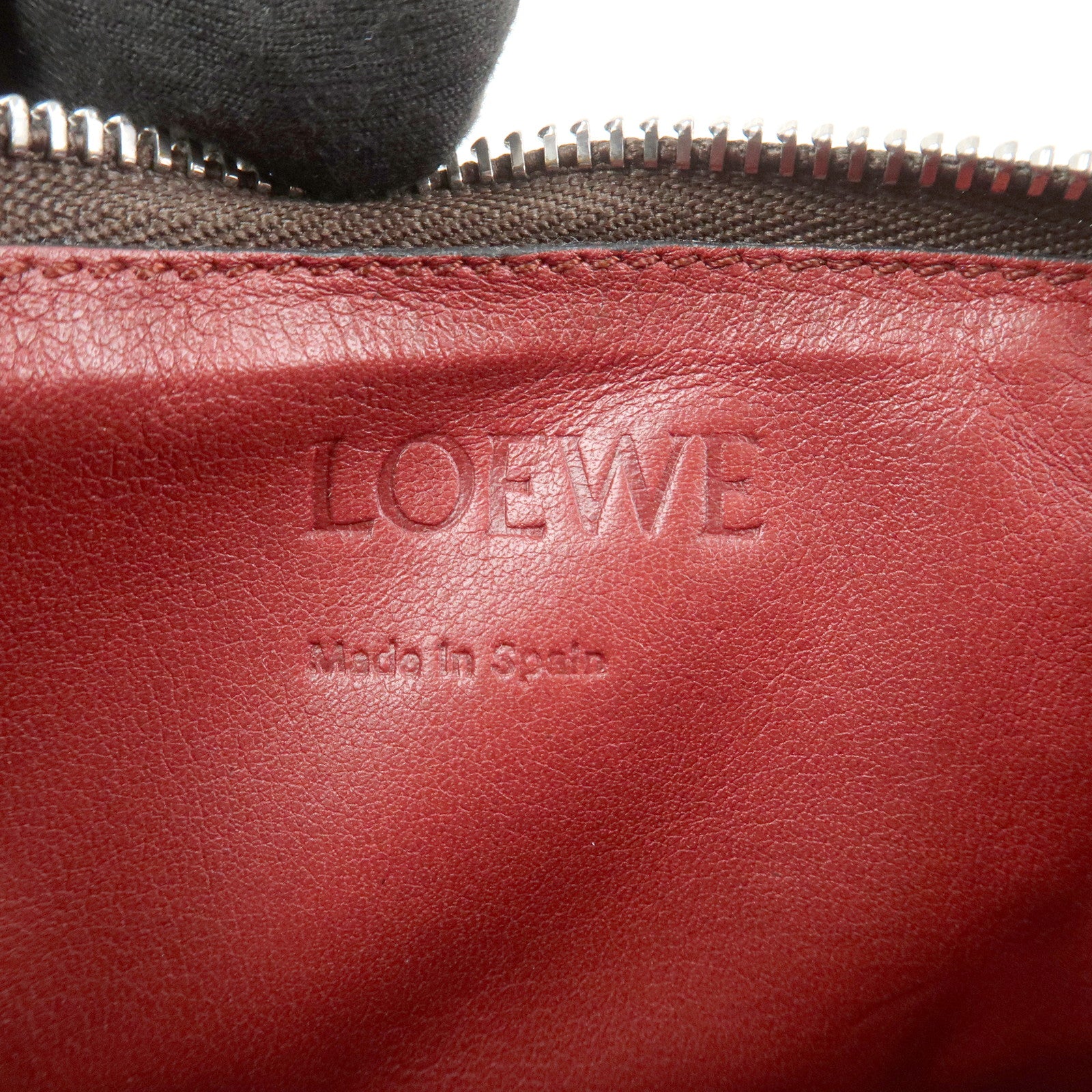 LOEWE Anagram Leather Fragment Card Case Brown