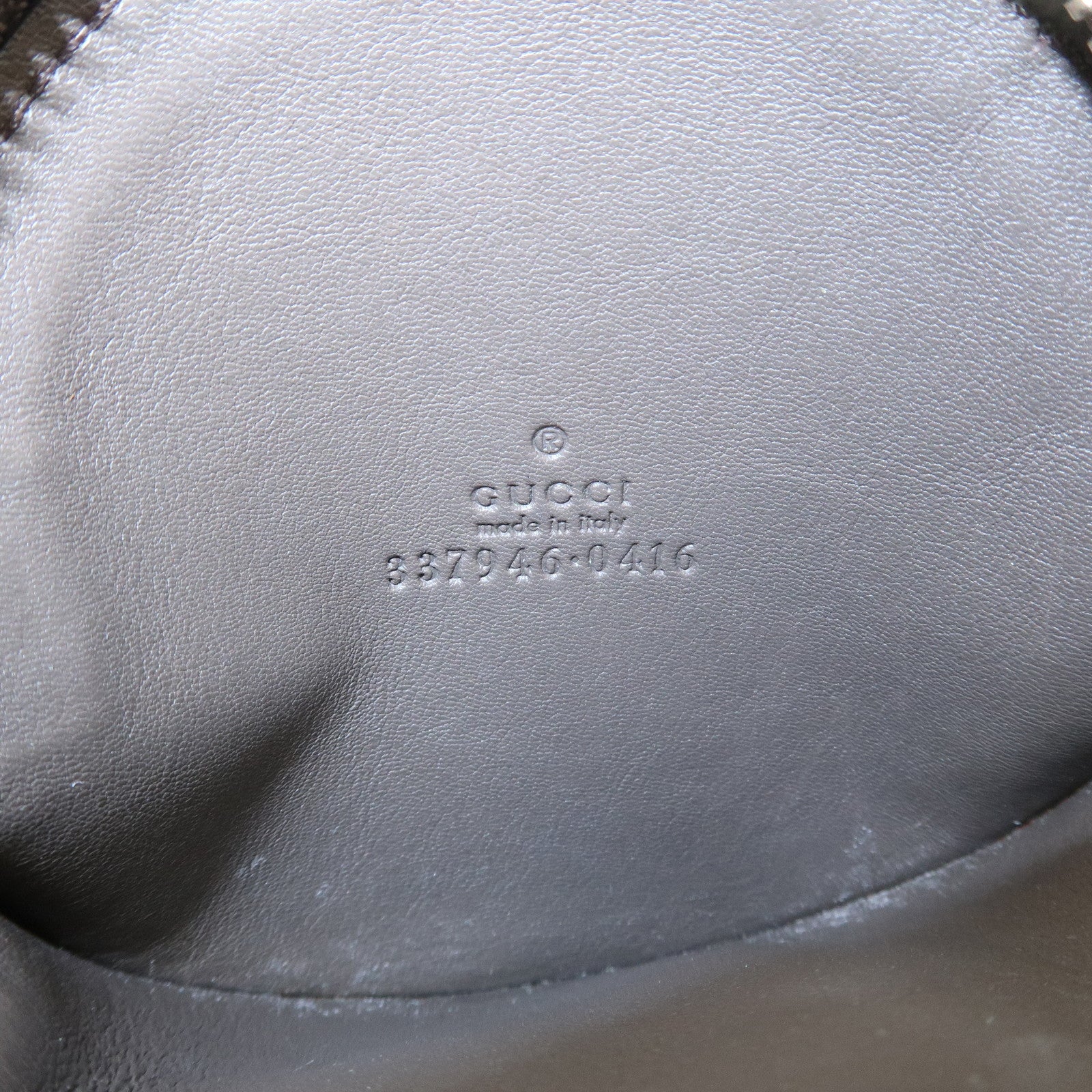 GUCCI Interlocking G Leather Coin Case Tassel Charm Beige 337946 Used