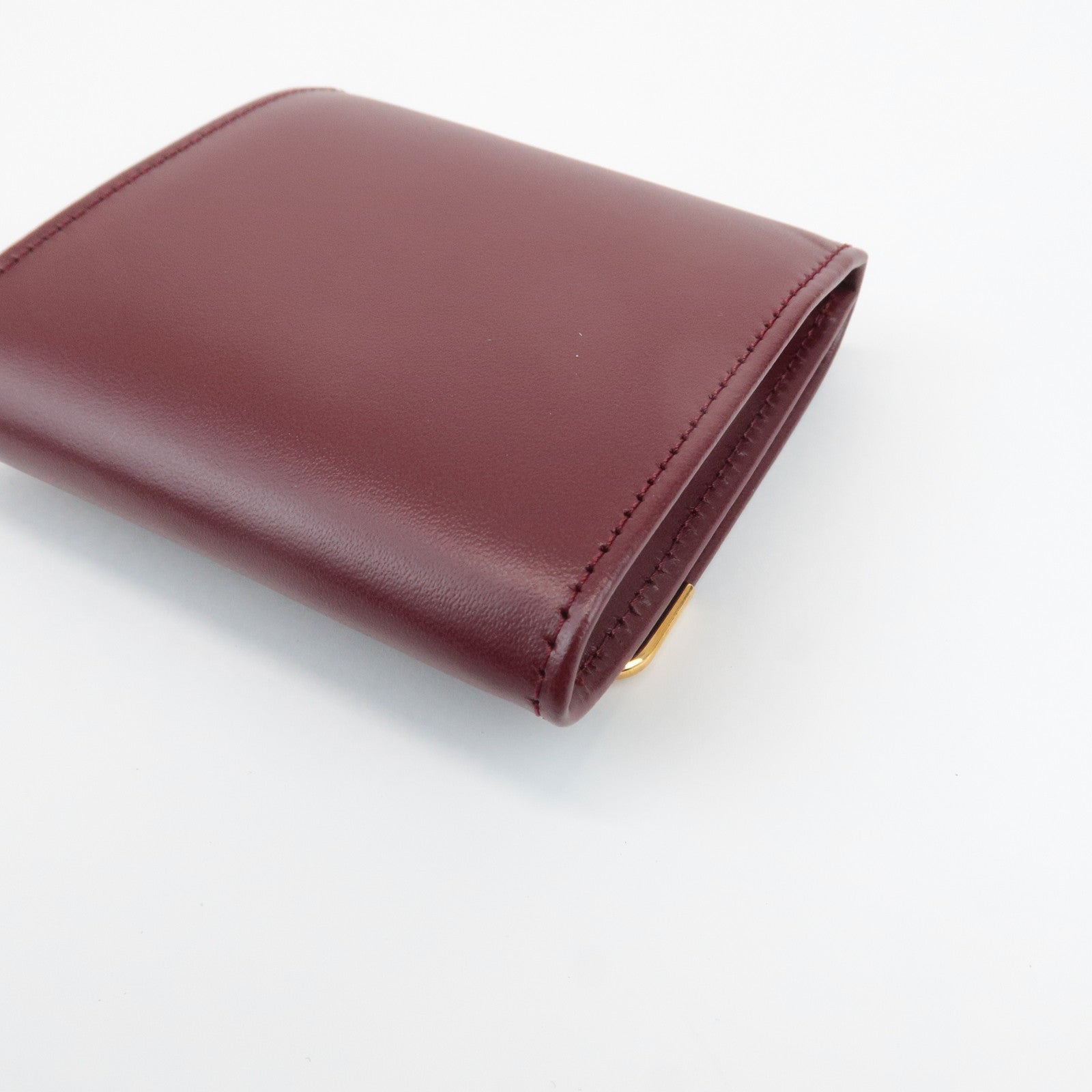 Cartier Mustline Leather Coin Case Bordeaux Used