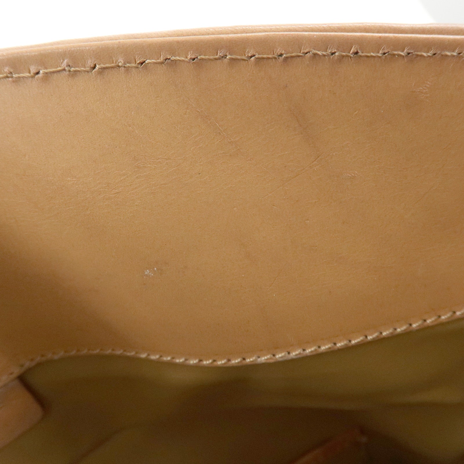 CELINE Macadam Leather PVC Clutch Bag Brown Beige Used