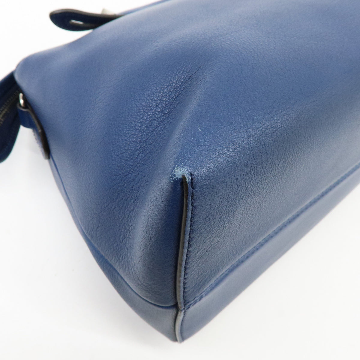 FENDI By The Way Leather 2Way Bag Hand Bag Shoulder Bag Blue 8BL124