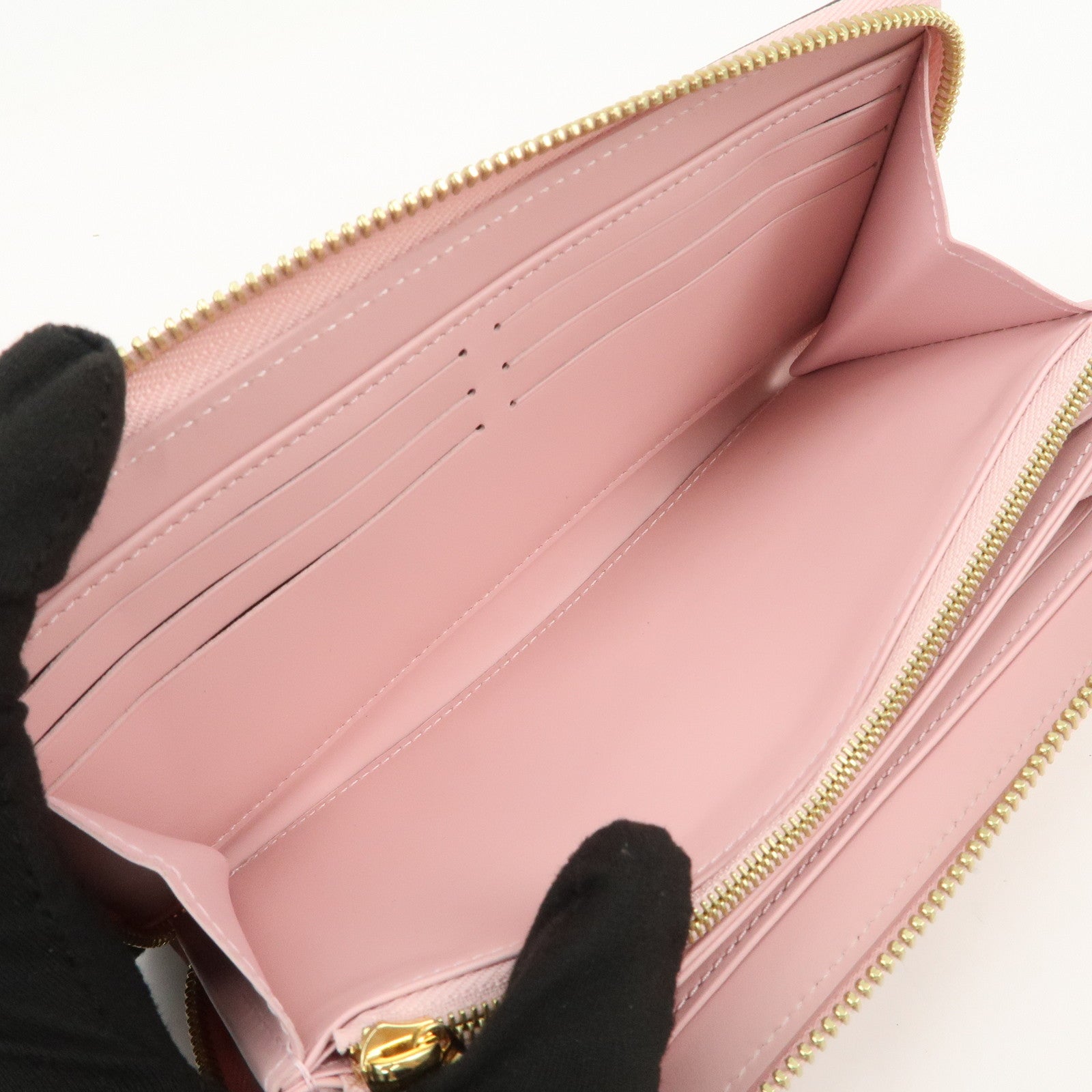 Louis Vuitton Monogram Vernis Zippy Wallet Long Wallet Pink M90419