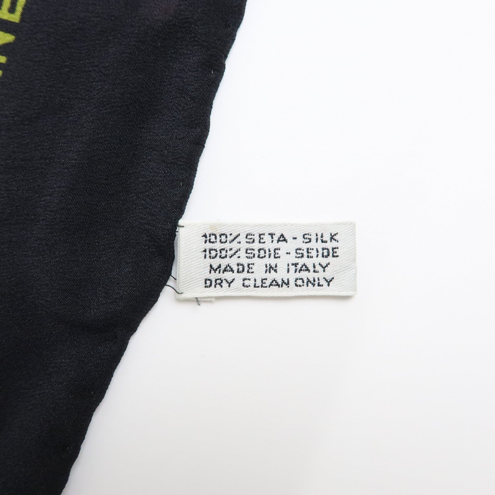 CHANEL Silk 100% Vintage Scarf Flower Print Black White