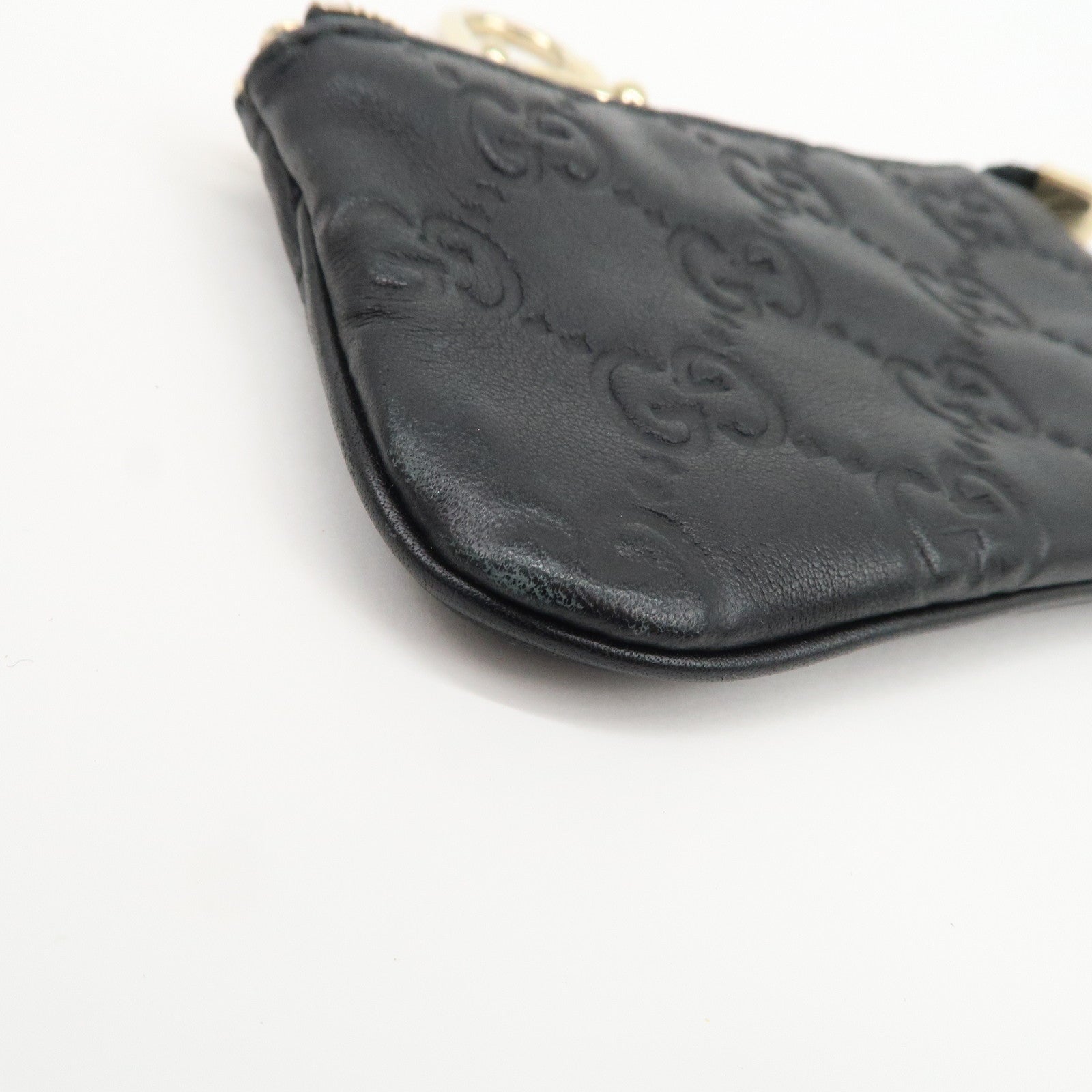 GUCCI Guccissima Leather Coin Case Key Case Black 233183