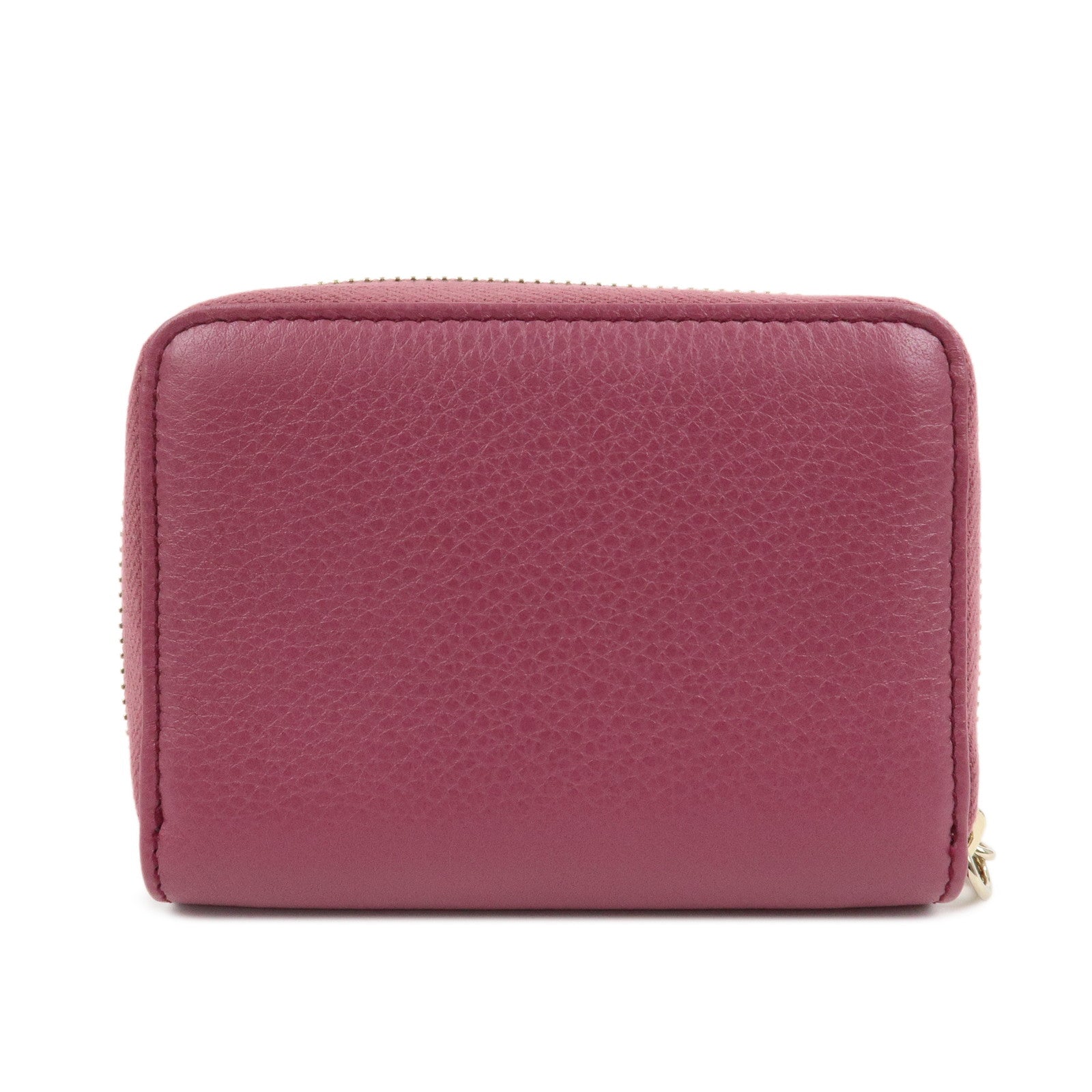 GUCCI SOHO Leather Round Zippy Compact Wallet Purple 351484