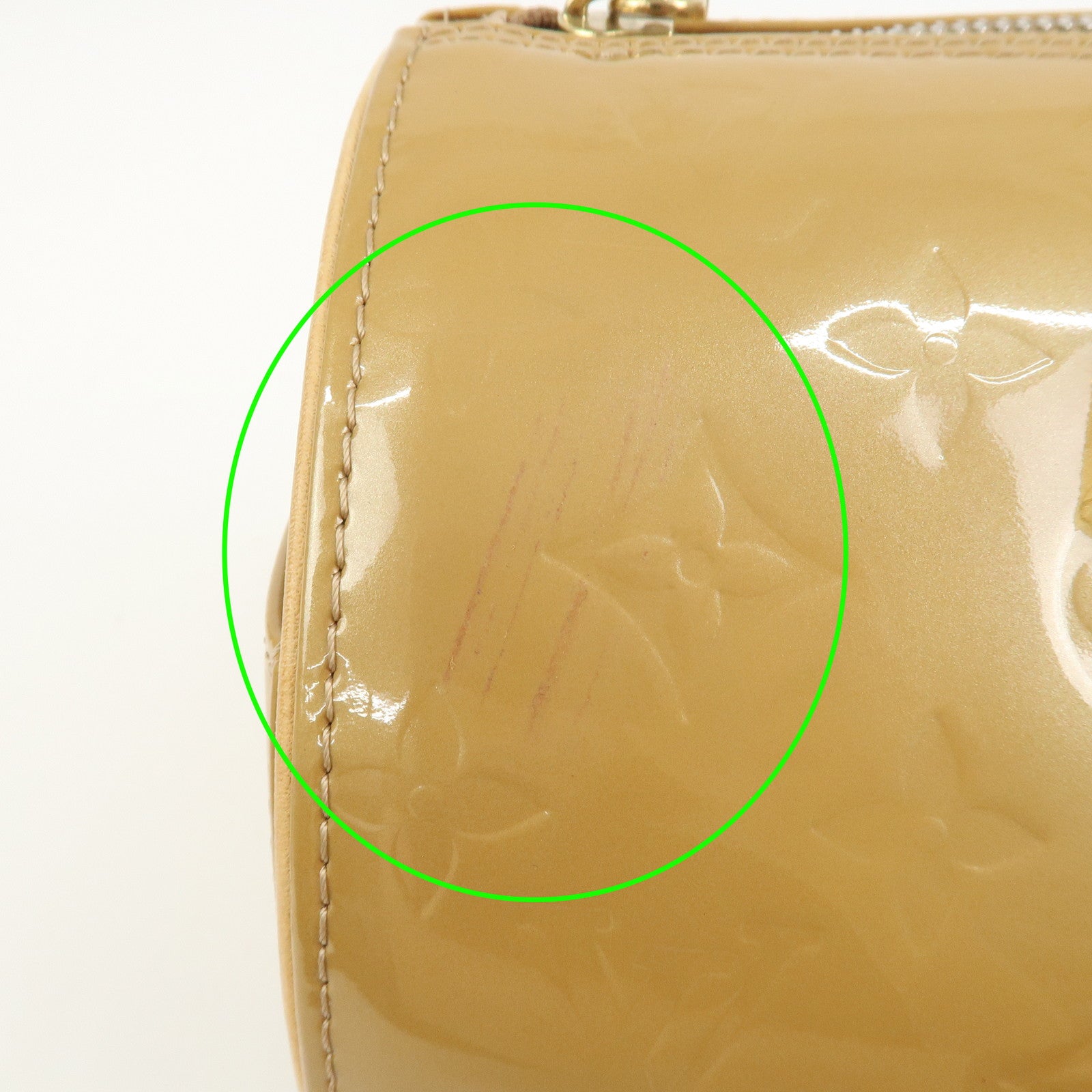 Louis Vuitton Monogram Vernis Bedford Hand Bag Beige M91006
