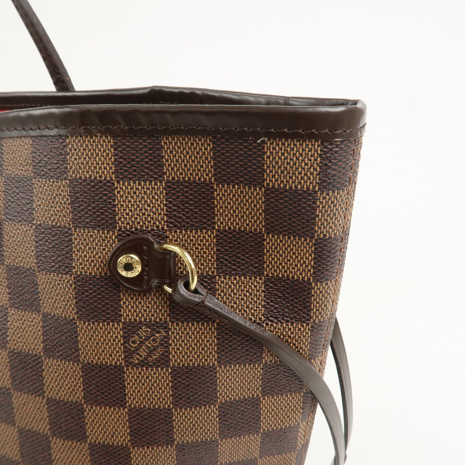 Louis Vuitton Damier Ebene Neverfull MM Tote Bag Cerise N41358