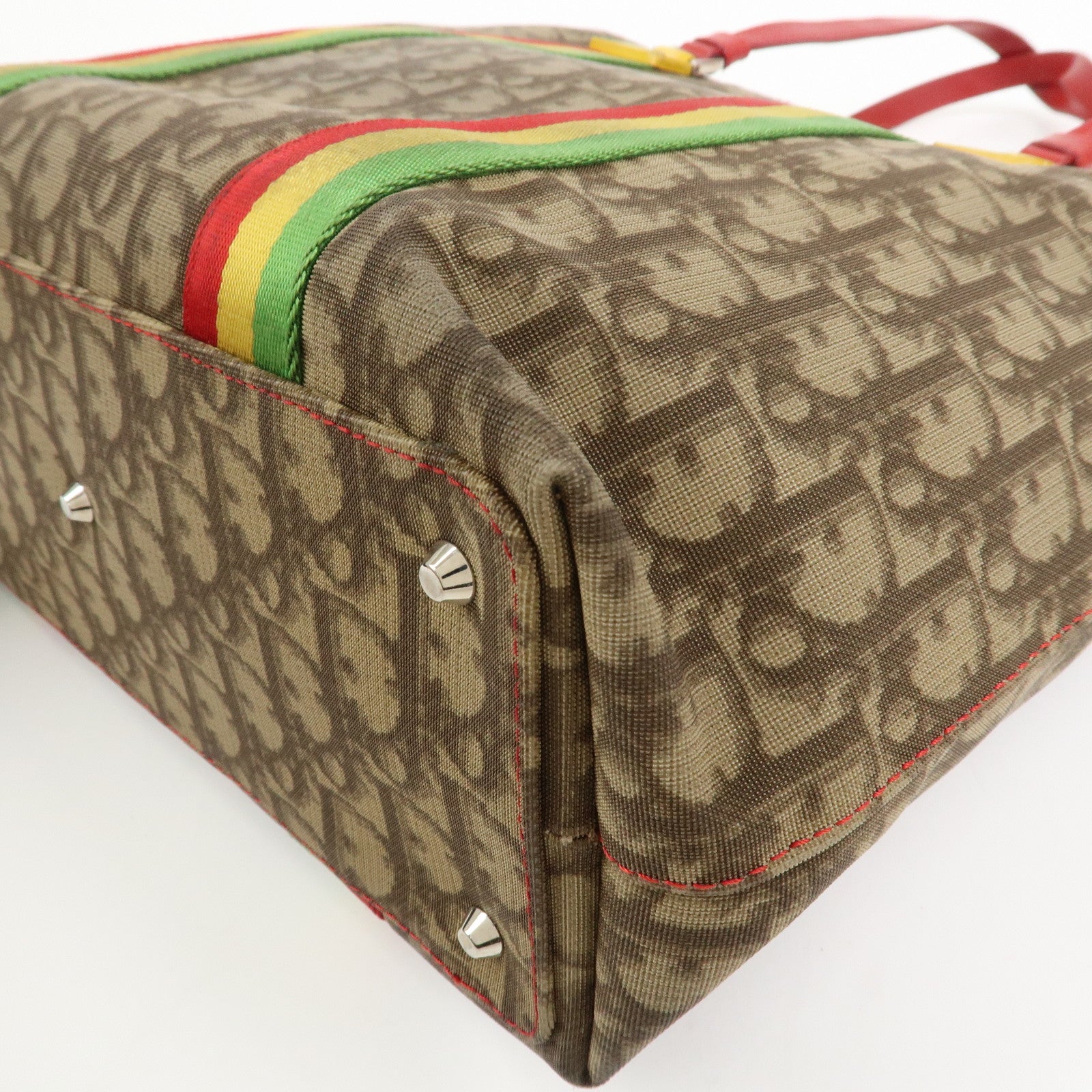 Christian Dior Rasta Trotter Canvas Leather Tote Bag Shoulder Bag