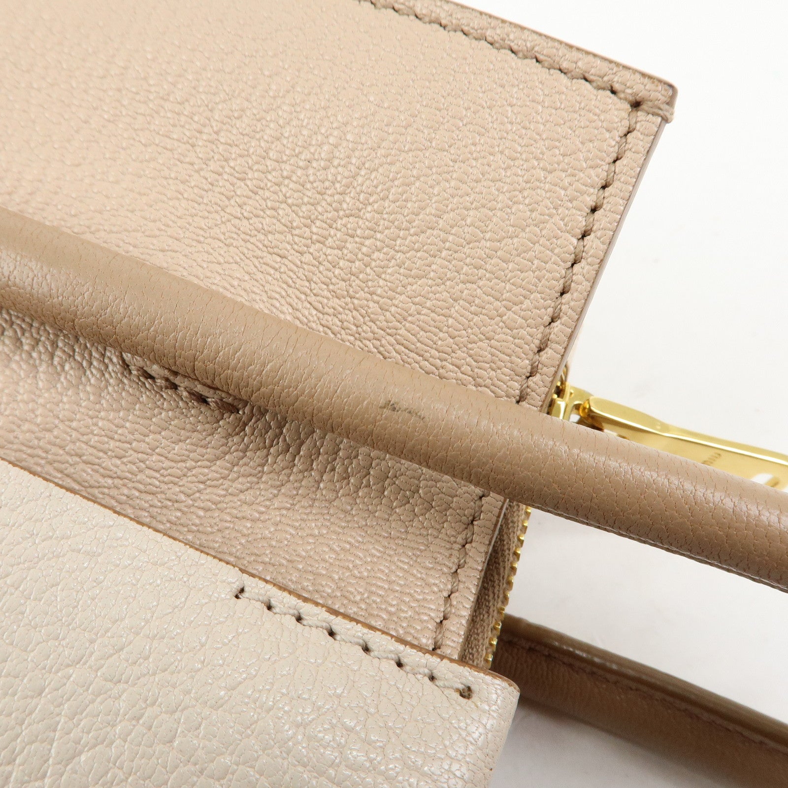 MIU MIU Madras Leather 2Way Bag Hand Bag Shoulder Bag Beige