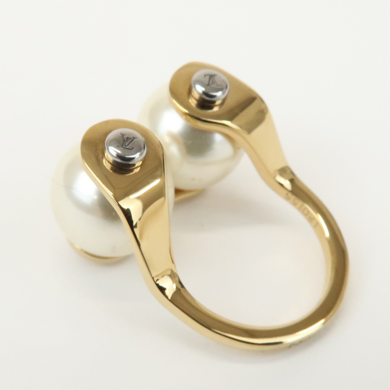 Louis Vuitton Ring LV Speedy Imitation Pearl M Gold M68069