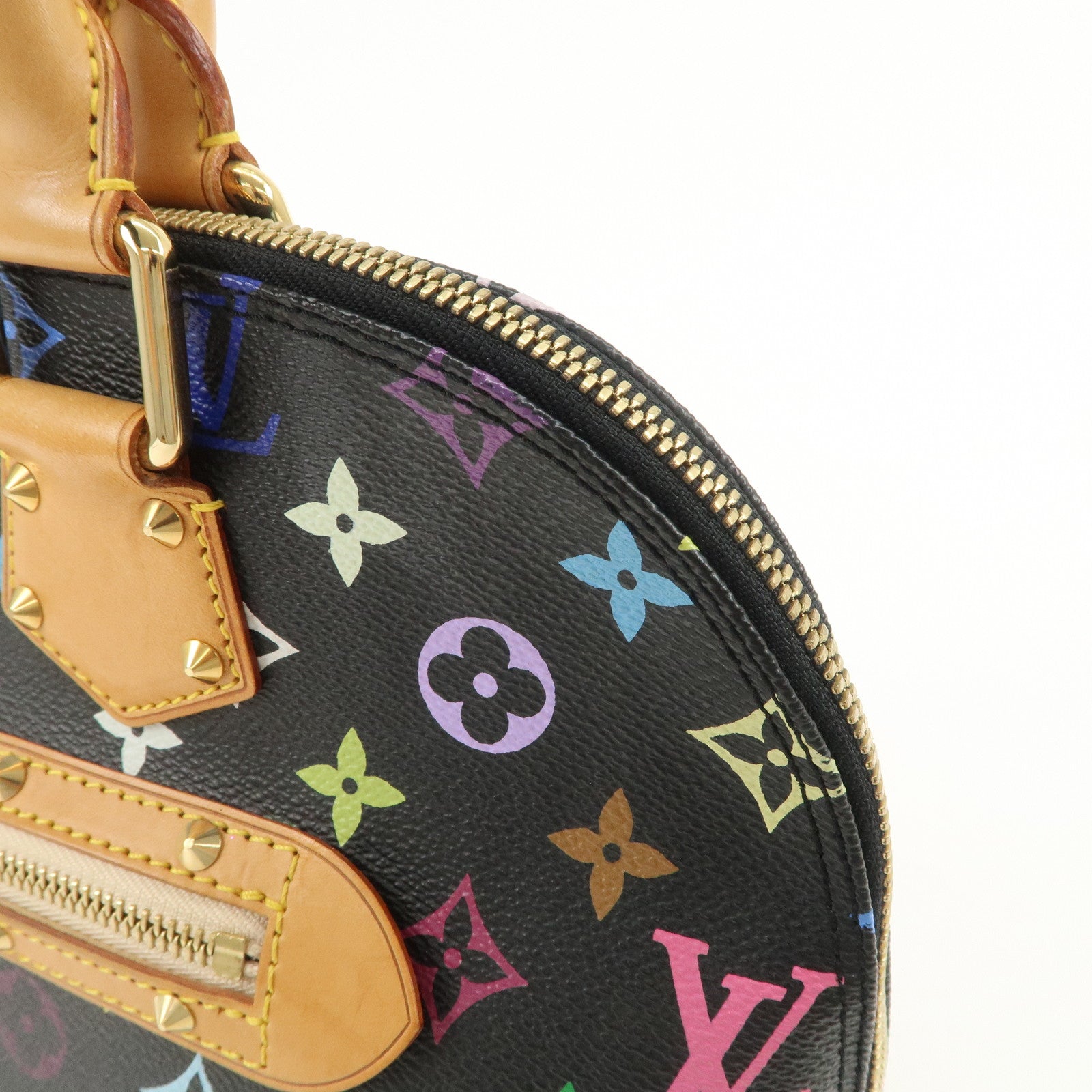 Louis Vuitton Monogram Multicolor Alma Hand Bag Noir M92646