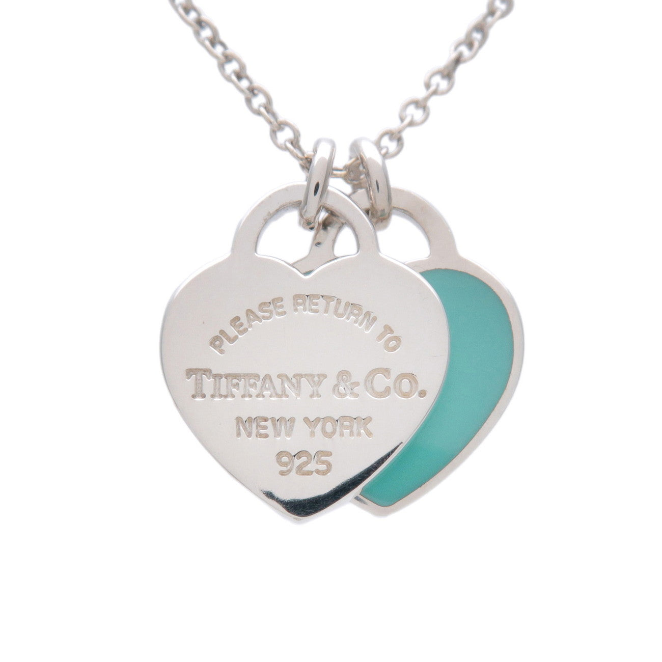 Tiffany & Co Return to Tiffany Mini Double Heart Tag Necklace SV925