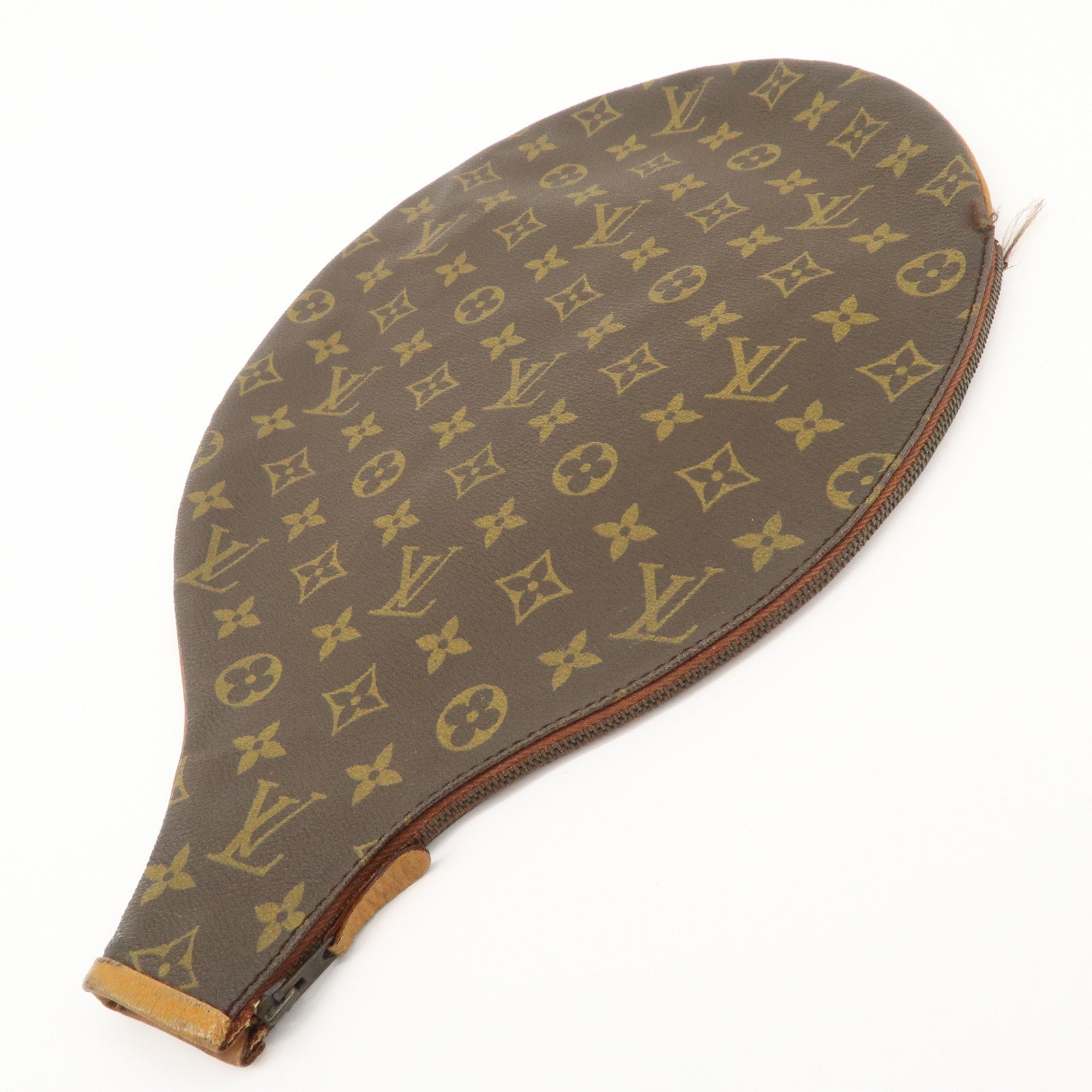 Louis Vuitton Monogram Canvas Leather Racket Case Brown Used