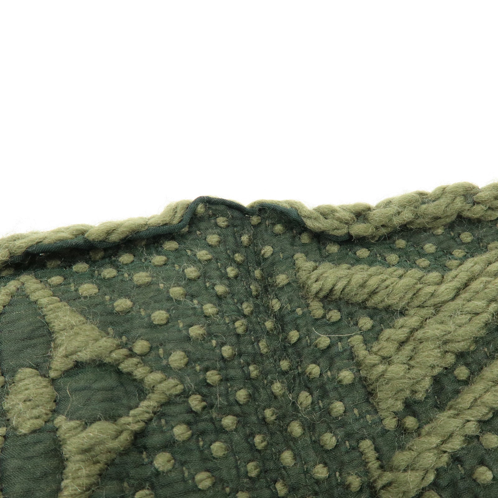 Louis Vuitton Echarpe Logomania Wool Silk Scarf Khaki 413287