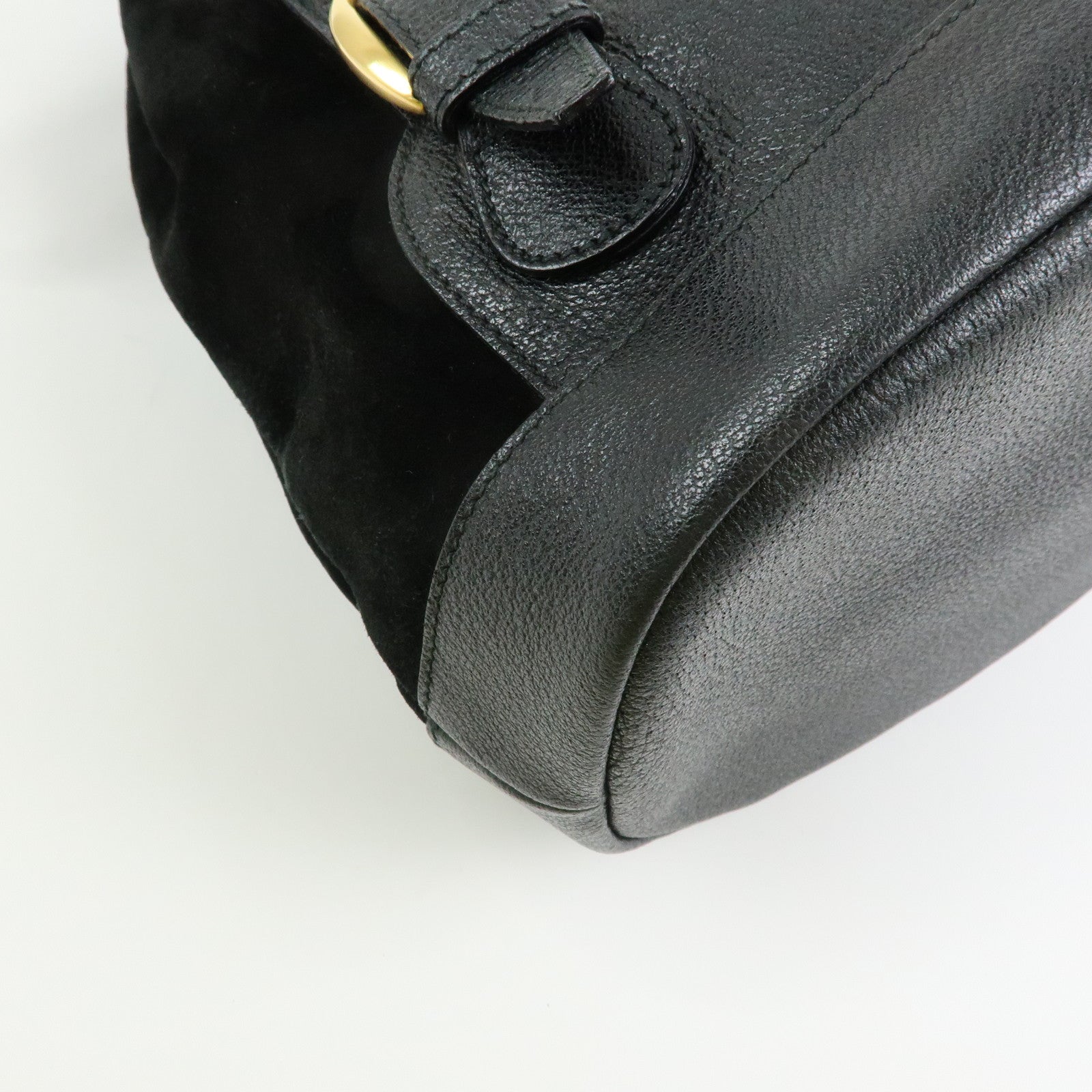 GUCCI Bamboo Suede Leather Backpack Rucksuck Black 003・2855・0043・0