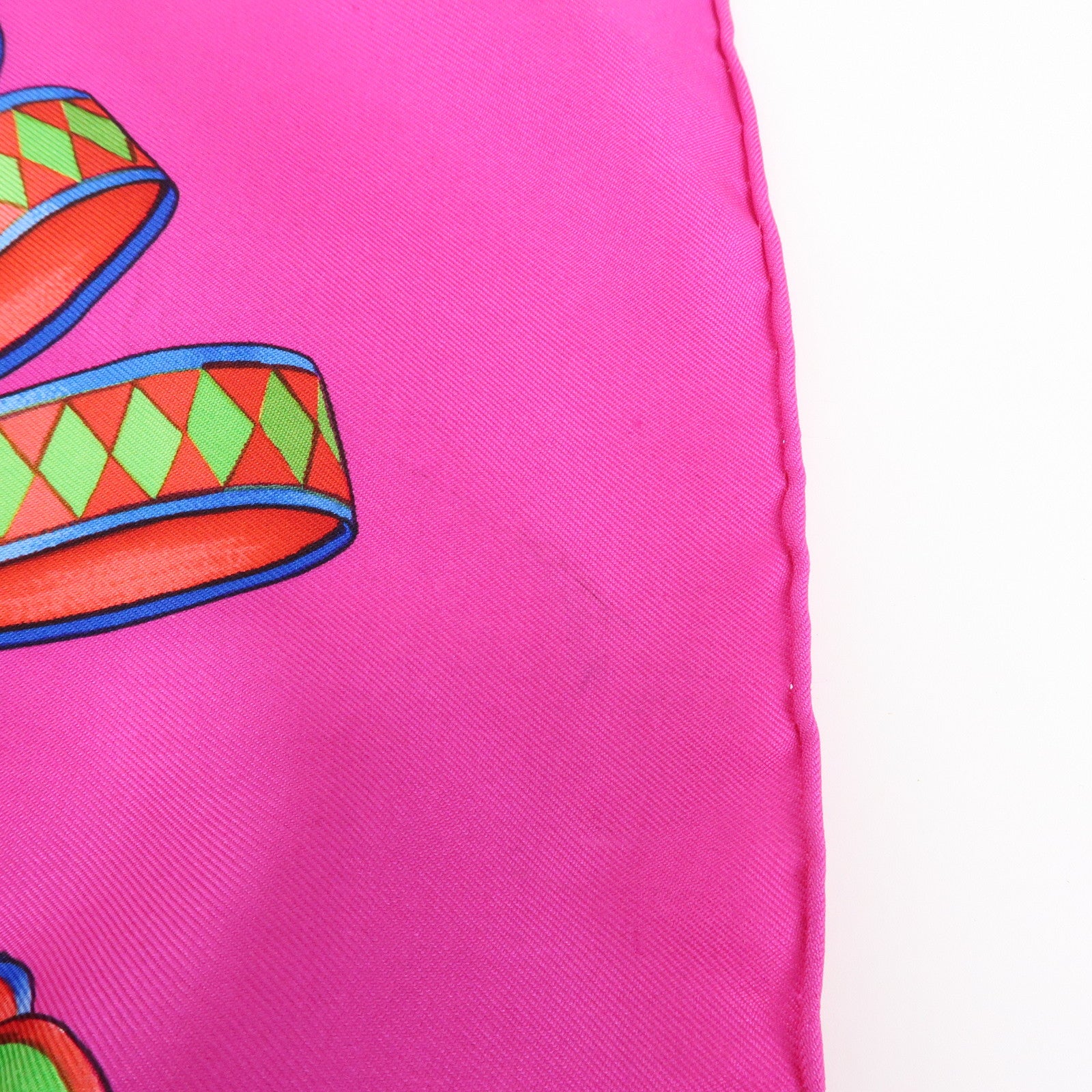 HERMES Carre 90 Set of 2 Silk 100% Scarf Blue White Pink