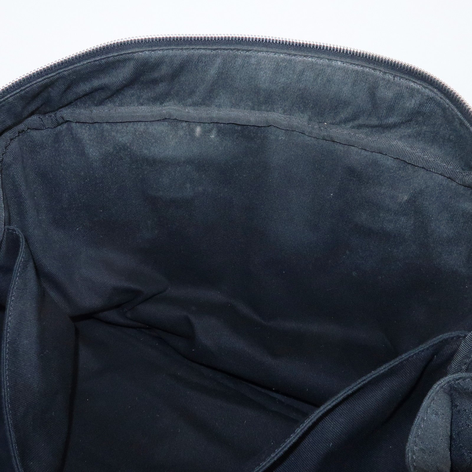CELINE Macadam Canvas Leather Boston Bag Hand Bag Black