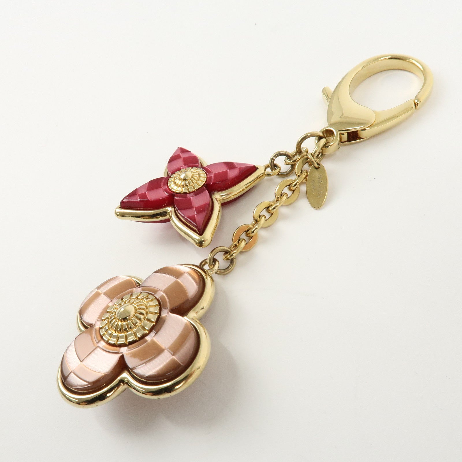 Louis Vuitton Bijou Sac Mosaic Bag Charm Flower Gold Pink M66882 Used