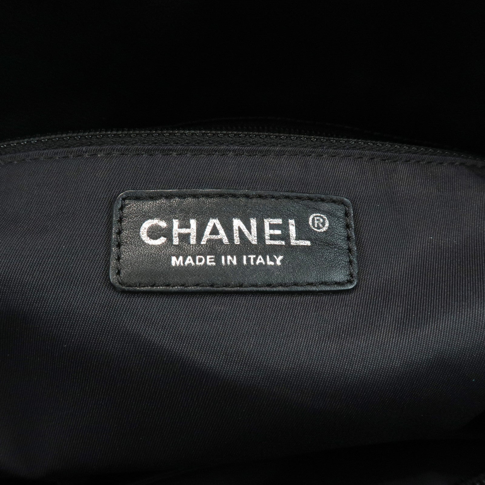 CHANEL COCO Paris Biarritz GM Coated Canvas Leather Tote Bag Black