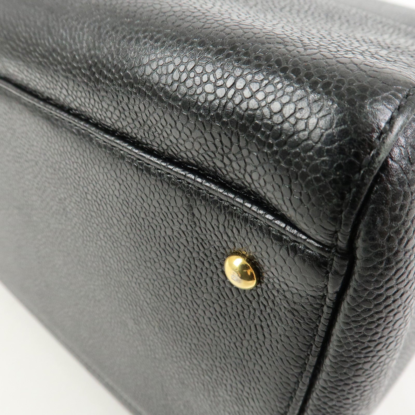 CHANEL COCO Mark Caviarskin Chain Shoulder Bag Black A10492