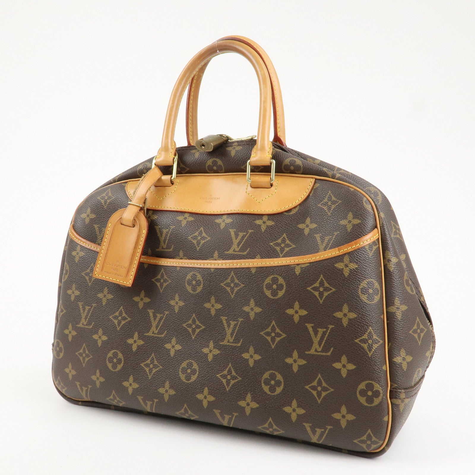 Louis Vuitton Monogram Deauville Hand Bag Brown M47270 Used