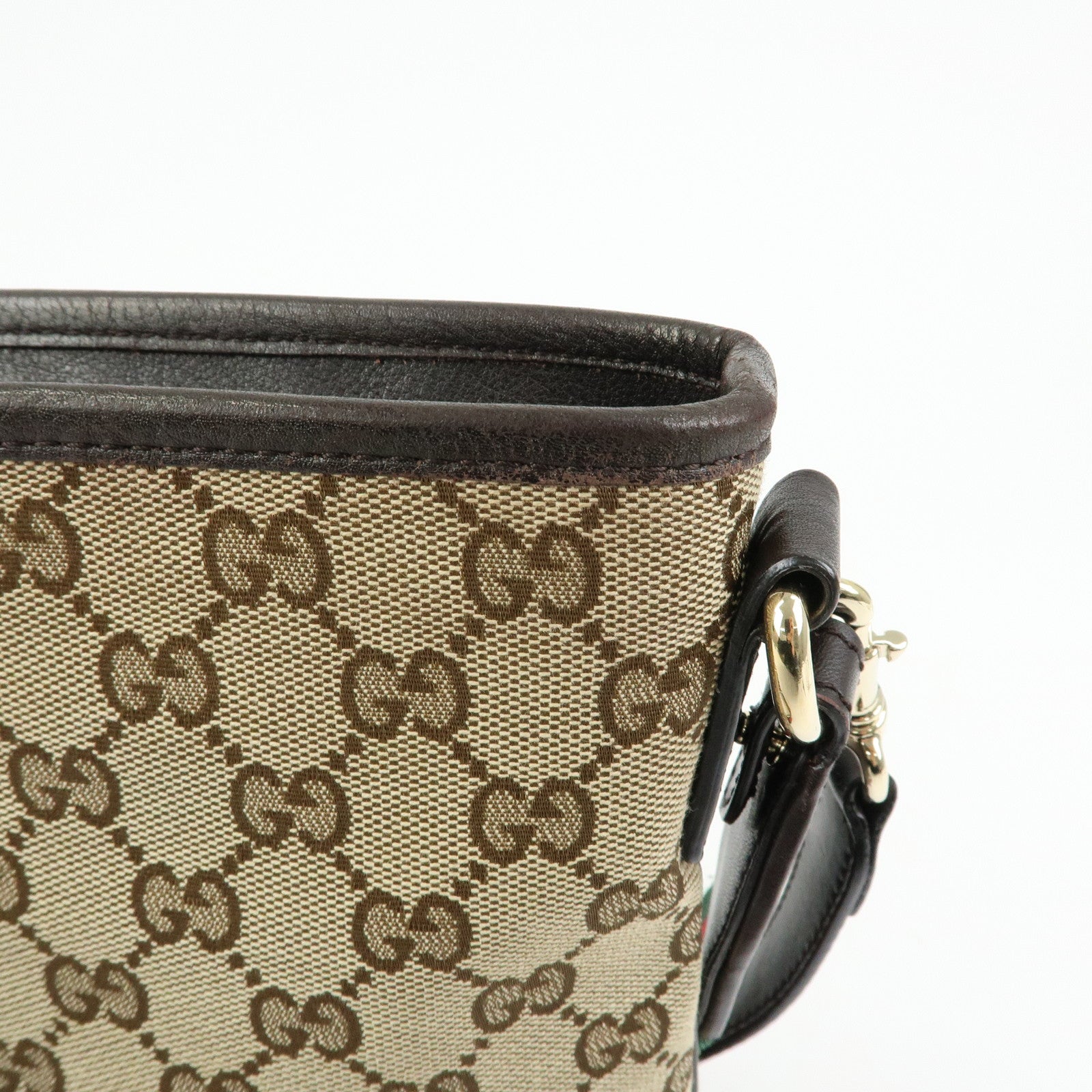 GUCCI Sherry GG Canvas Leather Shoulder Bag Hand Bag Beige 388927