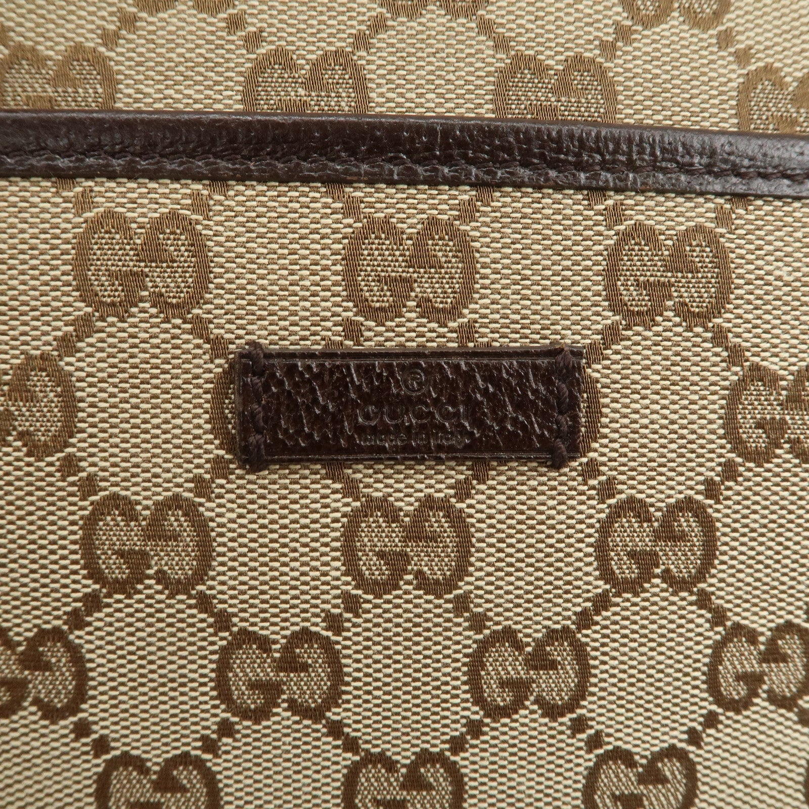 GUCCI GG Canvas Leather Shoulder Bag Crossbody Bag Beige 122793