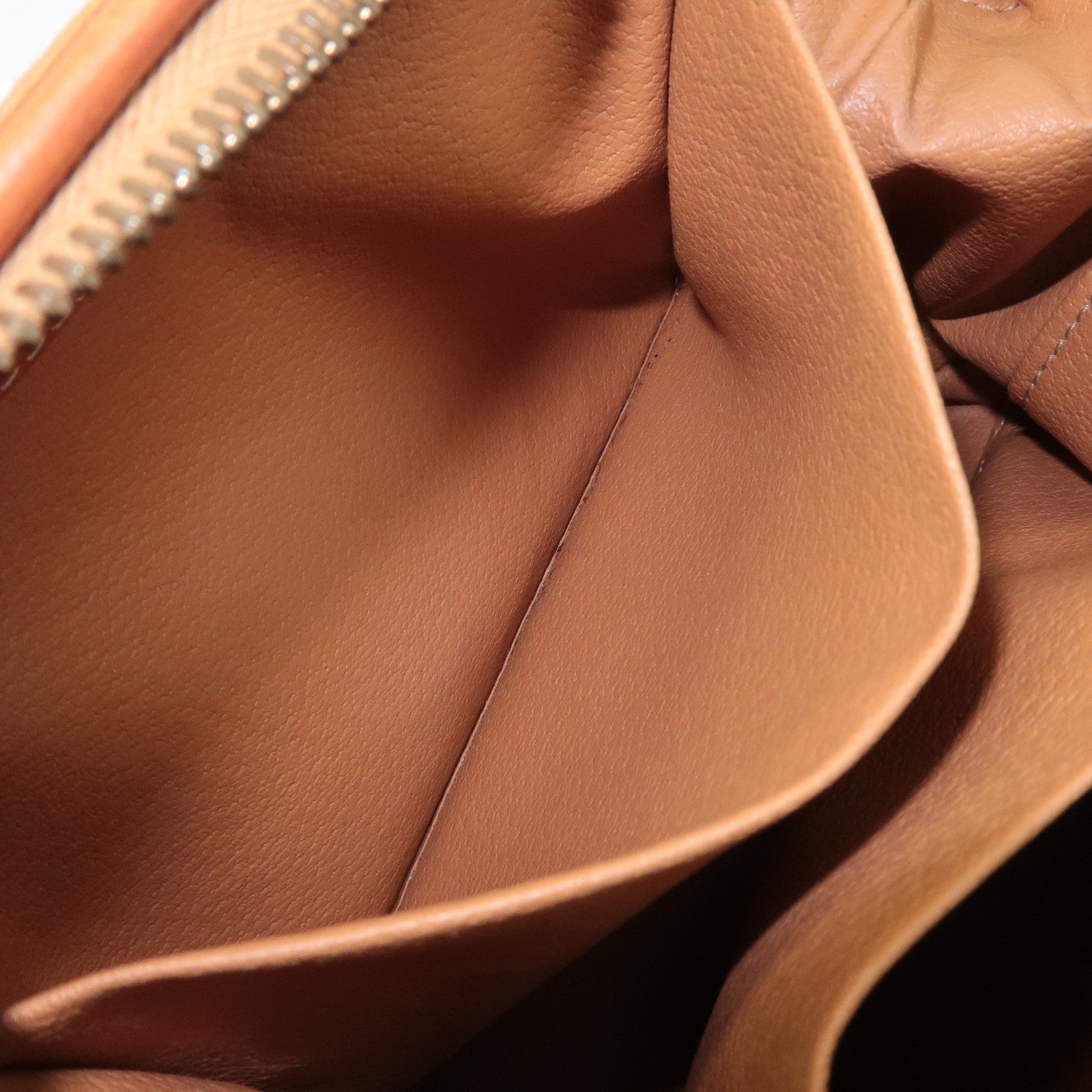 CELINE Macadam PVC Leather Canvas Pouch Brown Gold Hardware