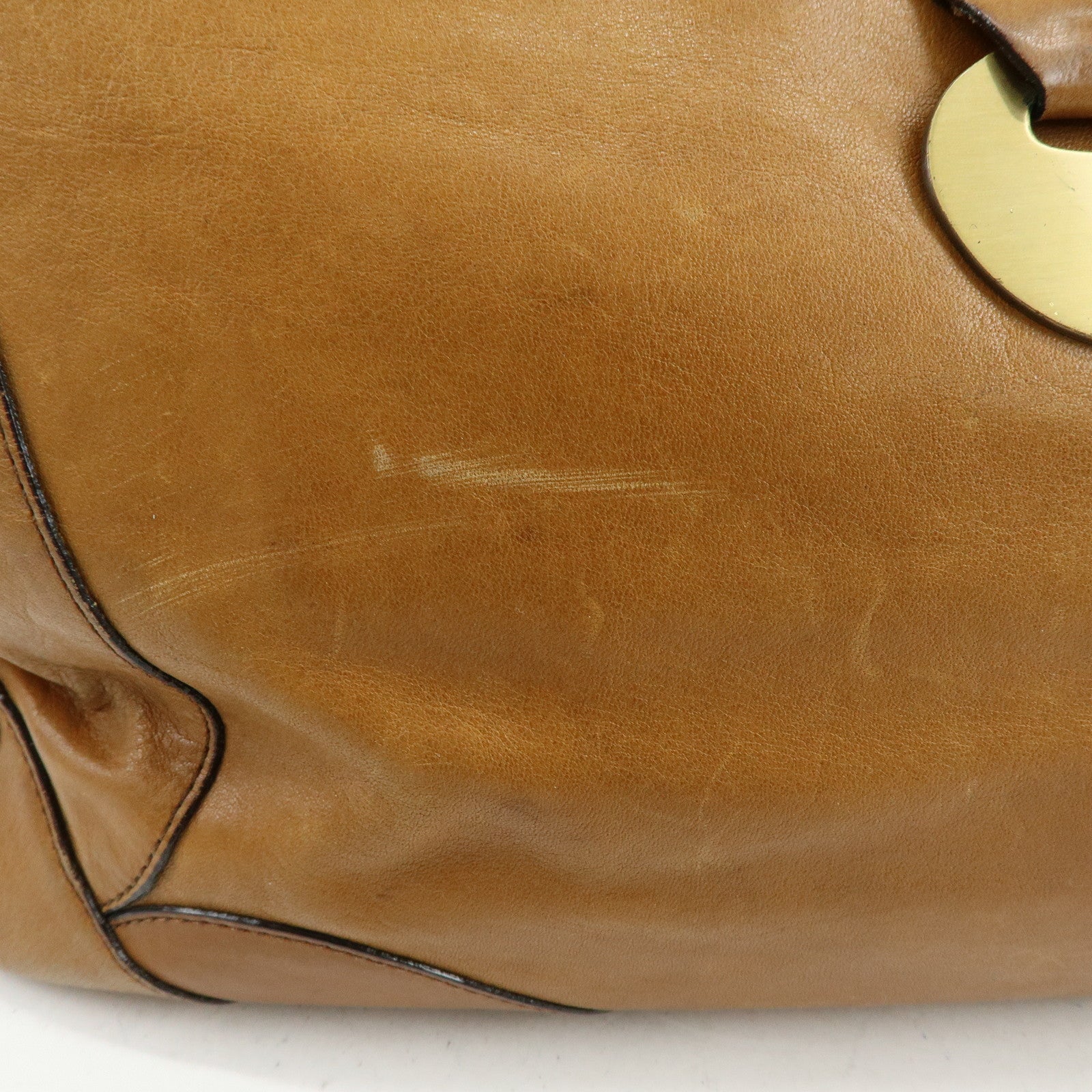 Chloe Maroquinerie Leather Tote Bag Shoulder Bag Hand Bag Brown