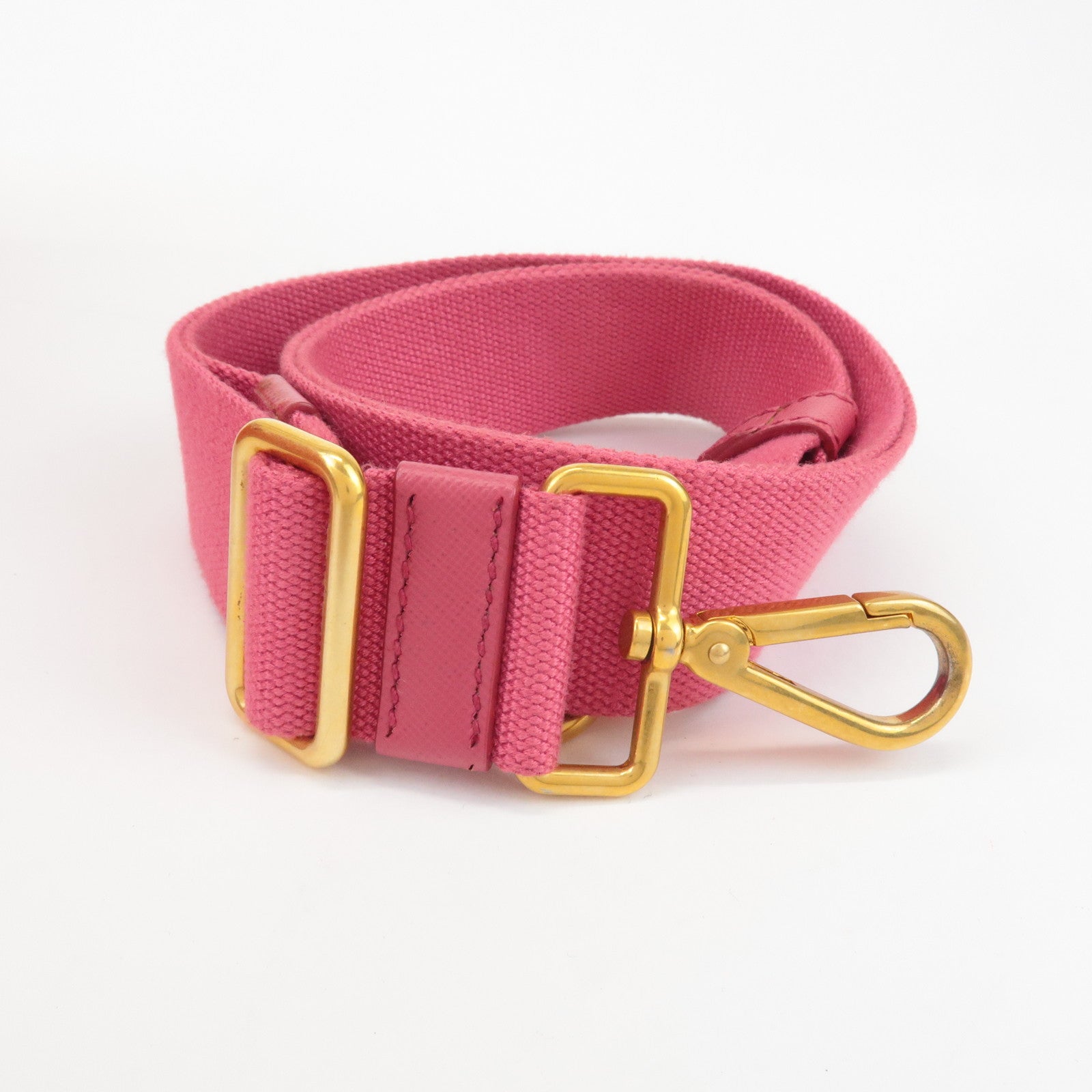 PRADA Canapa Mini Canvas 2Way Hand Bag Shoulder Bag Pink 1BG439 Used