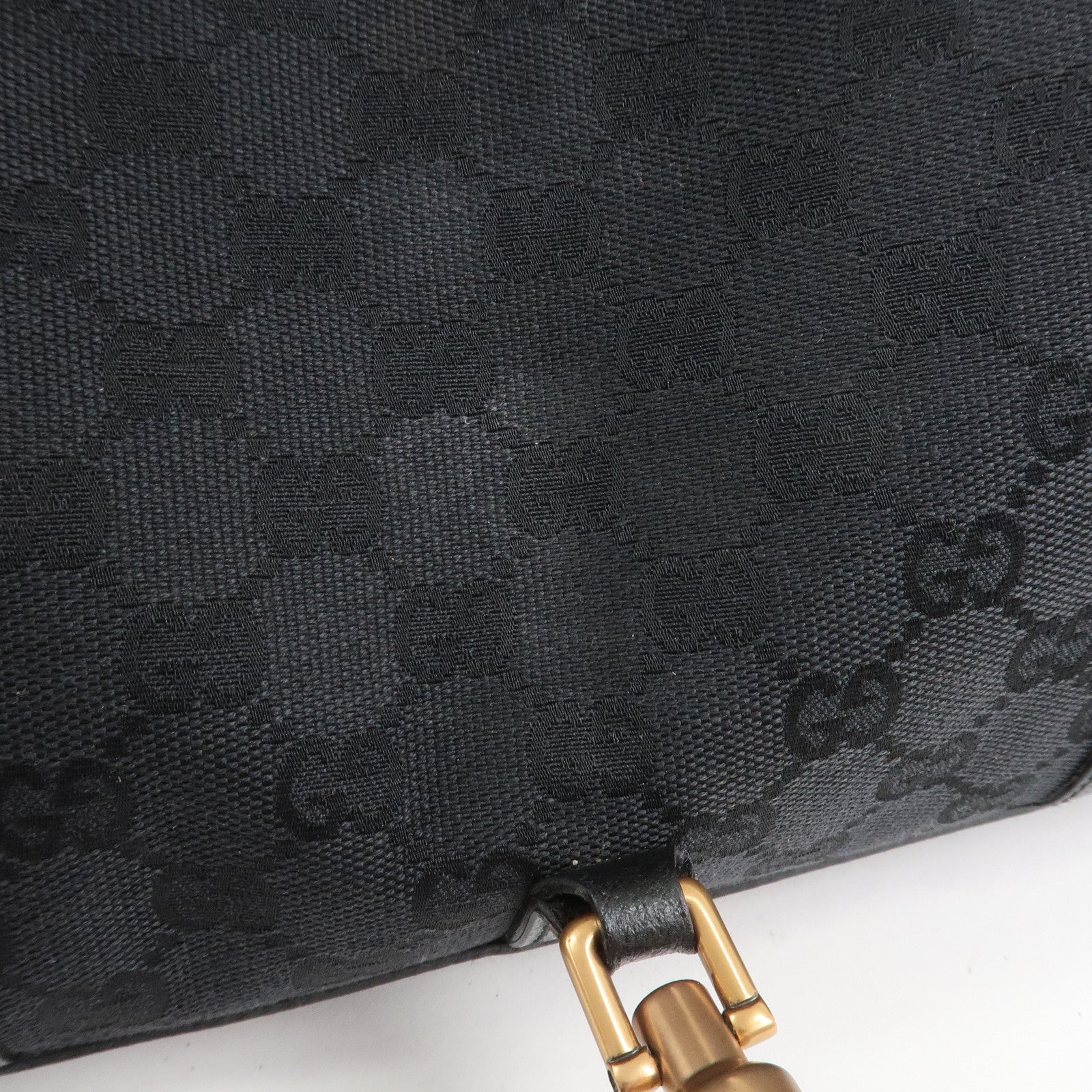 GUCCI New Jackie GG Canvas Shoulder Bag Hand Bag Black 124409