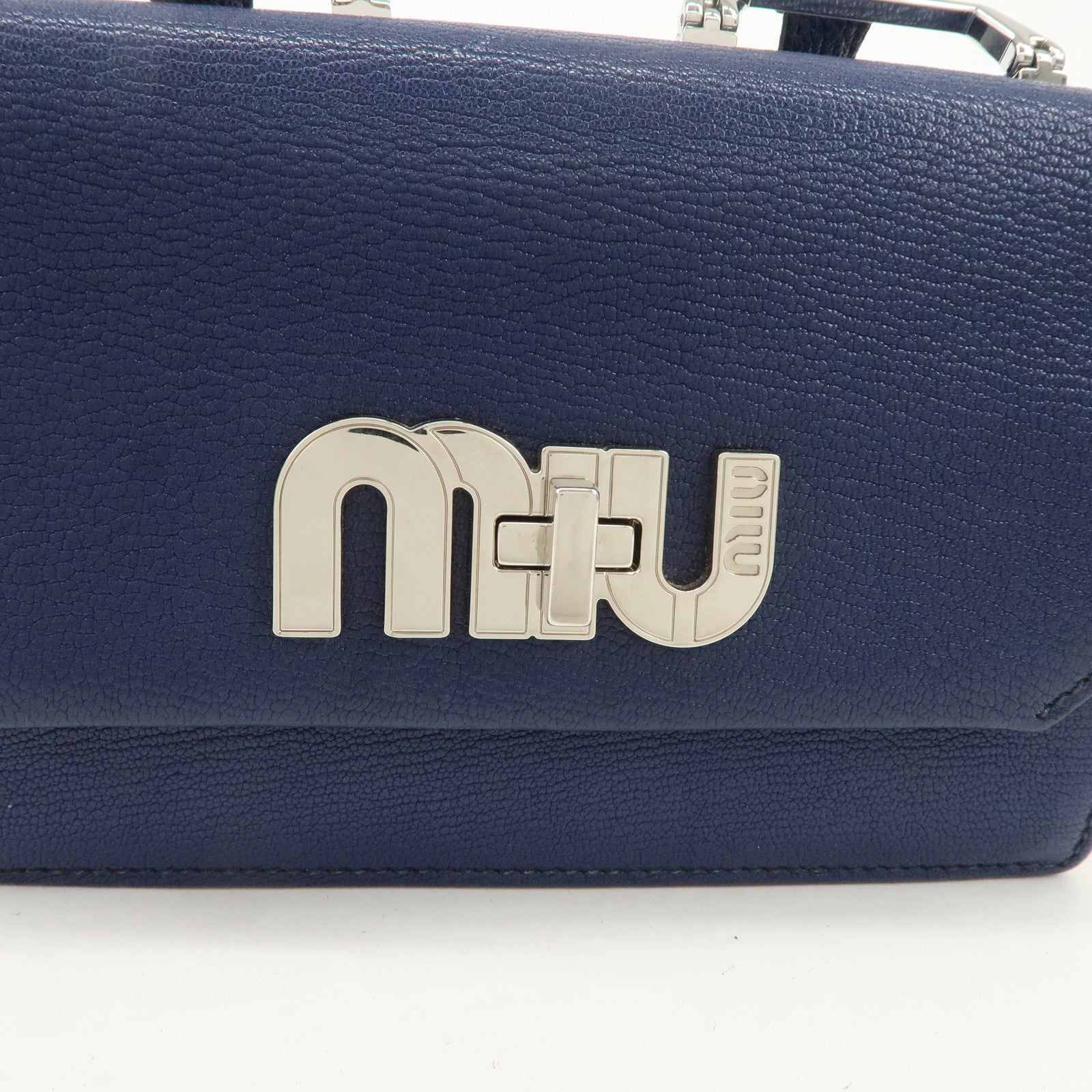MIU MIU Madras Leather Shoulder Bag Crossbody Bag 5BH087 Used