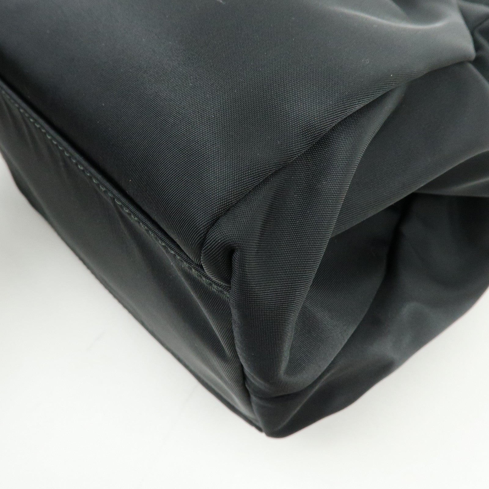 Ferragamo Vara Ribbon Nylon Patent Leather 2Way Bag Hand Bag Black